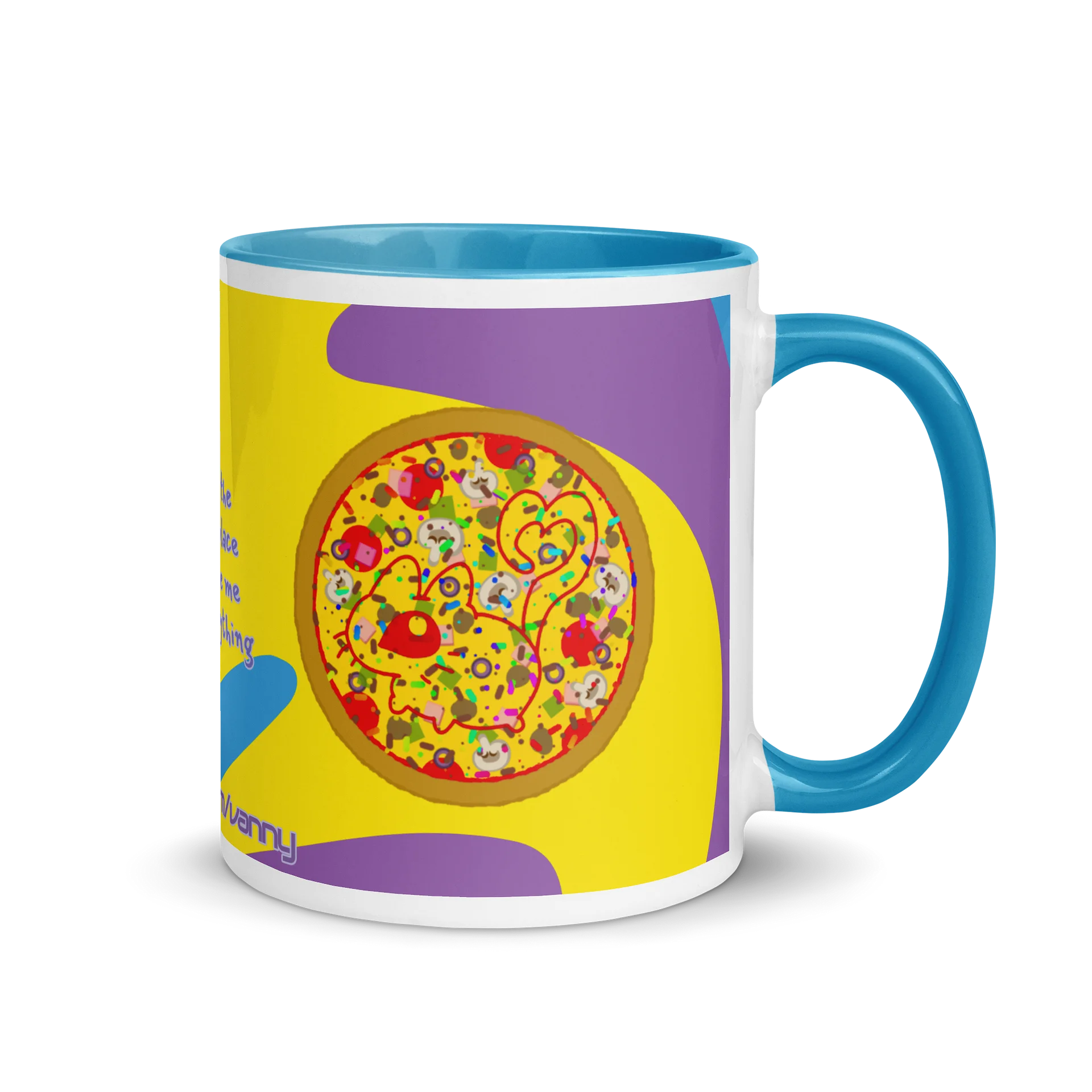 “one with everything” rainbow sprinkle deluxe vanny pizza graphic mug product image (1)