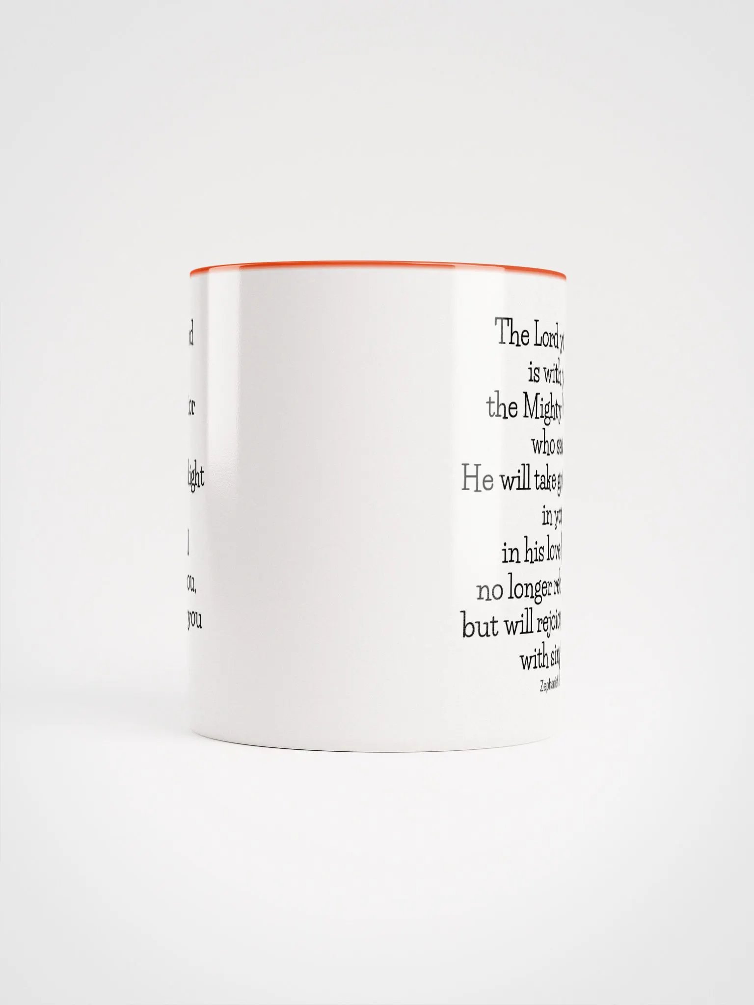 The Lord Your God Is With You The Mighty Warrior Who Saves Zephaniah 3:17 Two-Tone Mug 11/15oz product image (5)