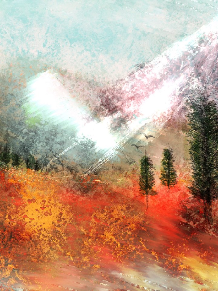 "Lush Textured Landscape Digital Print - Vibrant Nature Wall Art Download - Abstract Forest Green Earth Tone Scenic Printable Decor" product image (1)