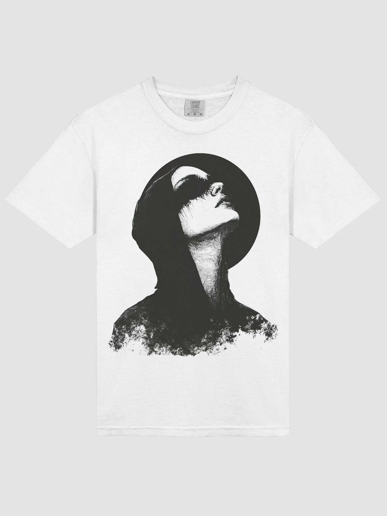 Moon Hooded Woman White Short-Sleeve Graphic T-Shirt product image (3)