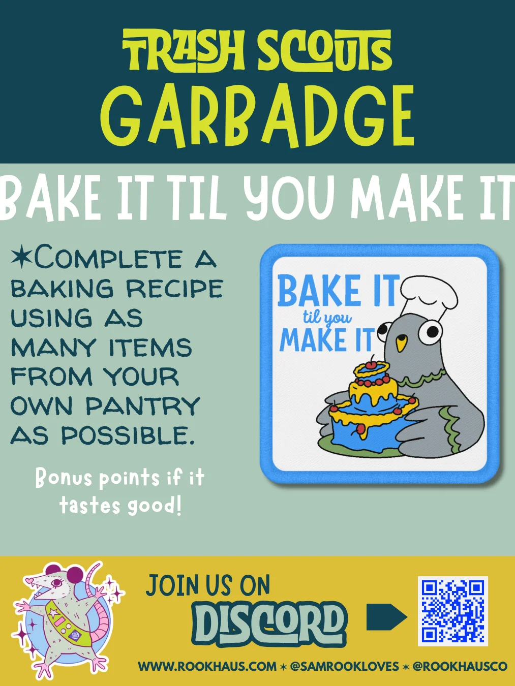 Trash Scouts GARBADGE: BAKE IT TIL YOU MAKE IT - Embroidered Badge product image (3)