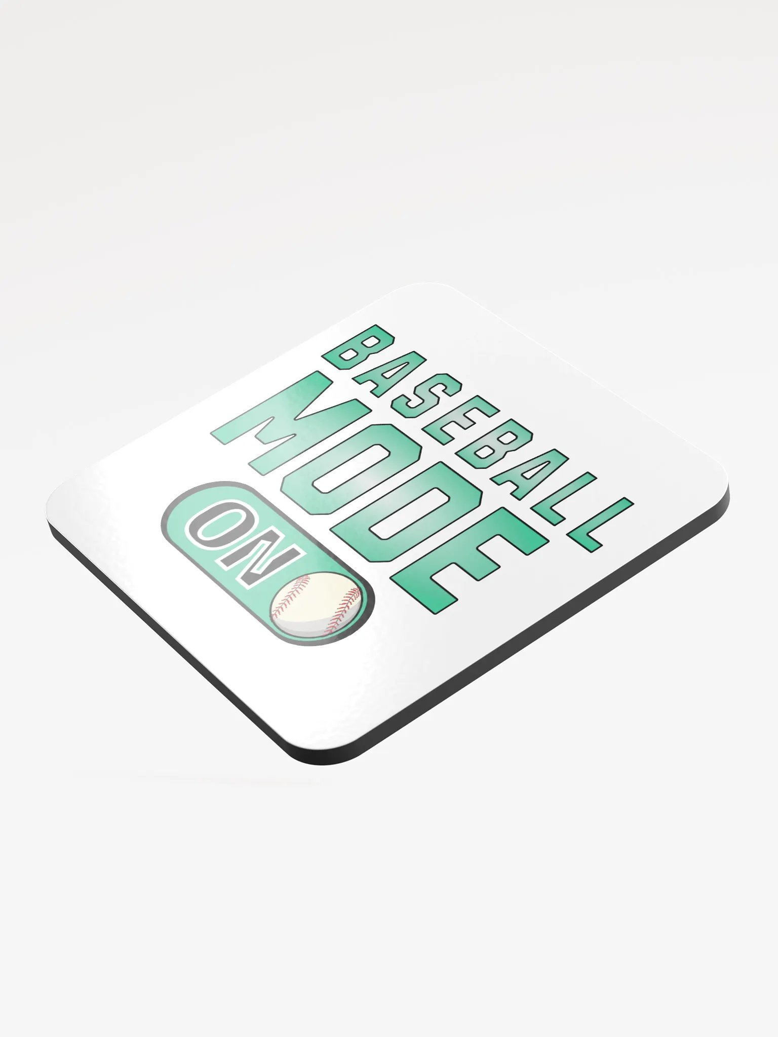 Baseball Mode On Glossed Cork Coaster product image (4)