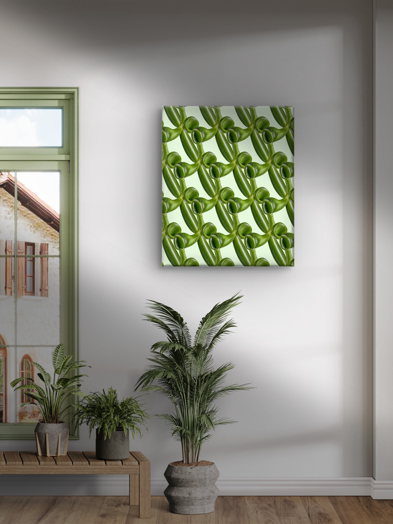Gollum Jade Succulent Pattern Canvas – Living Patterns product image (2)