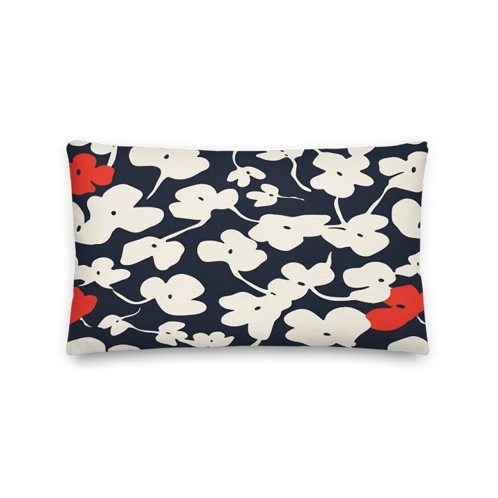 Abstract Cream/Red Poppies All-Over Print Pillow product image (2)