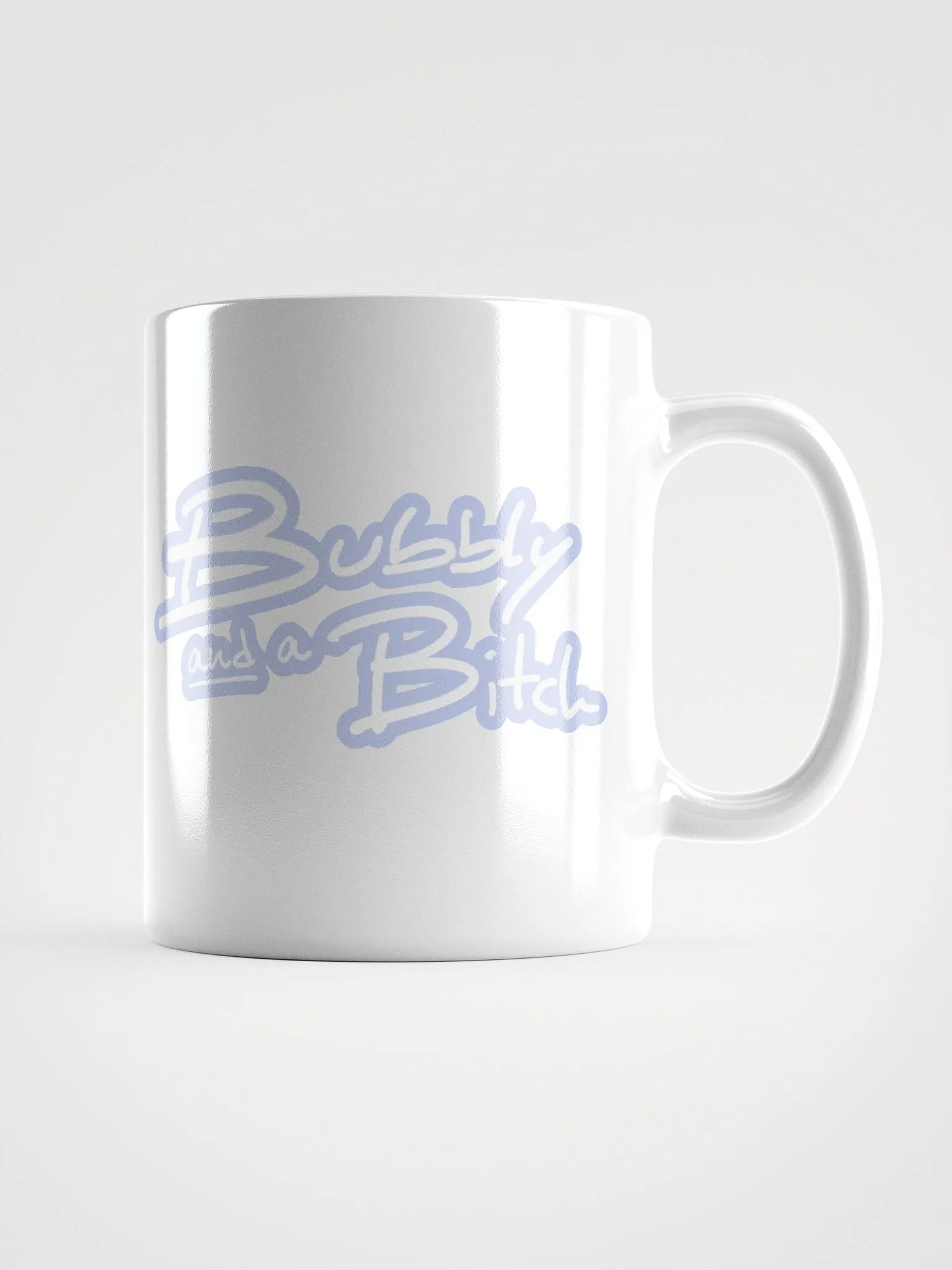 Bubbly and a B*tch (lined design, #BDCAEF) glossy white mug product image (2)