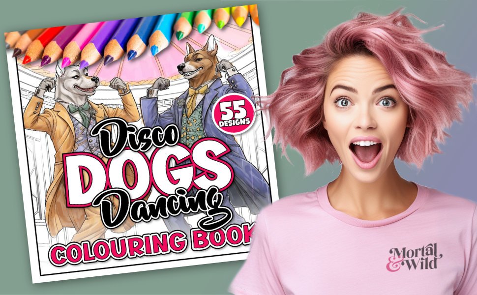 Disco Dogs Dancing Colouring Book product image (3)