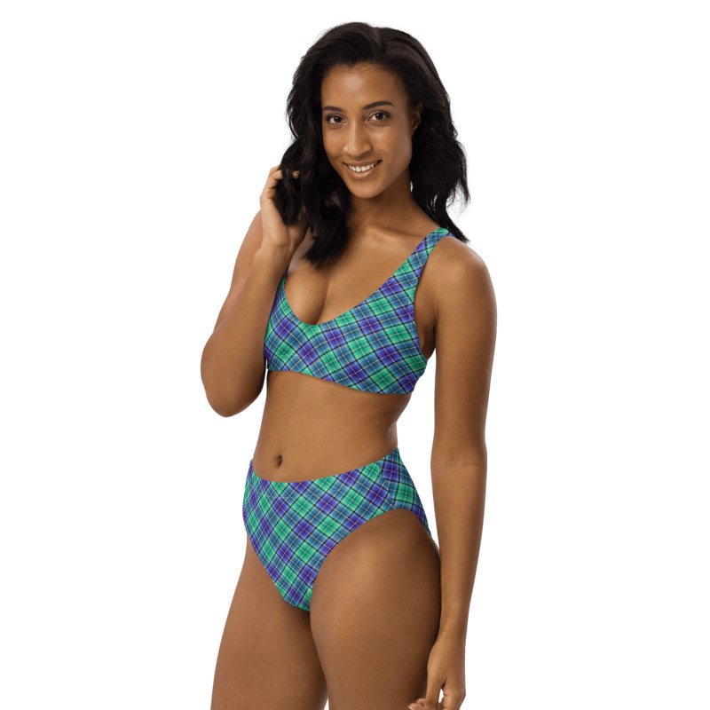Bright Green and Purple Plaid Bikini product image (3)