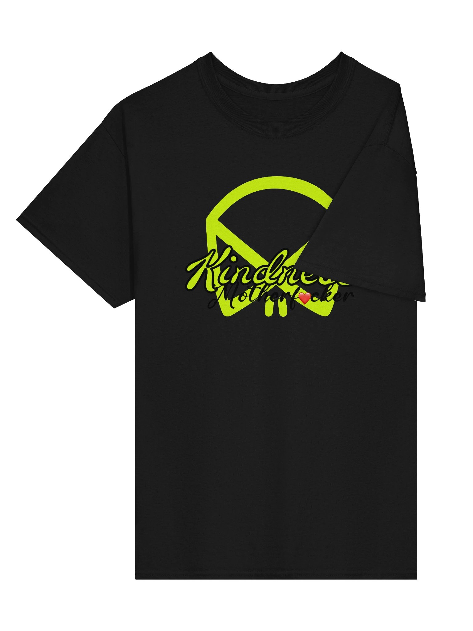KINDNESS MOTHERF❤️CKER BOBUTAH SKULL LOGO (Neon & Black Script Tee) product image (19)