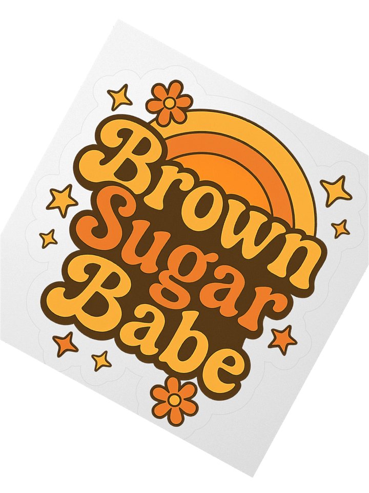 Brown Sugar Babe Retro Kiss Cut Stickers product image (6)