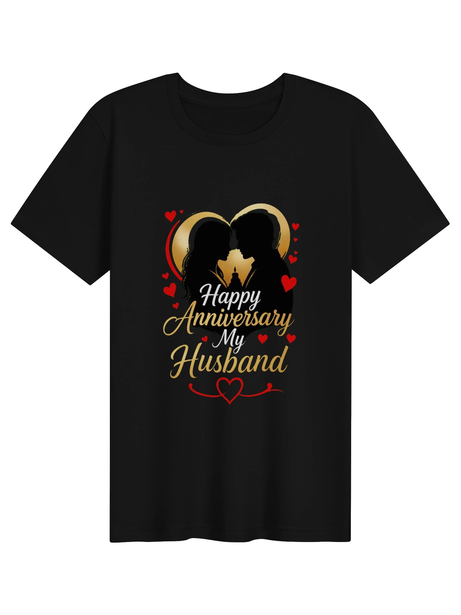 Happy Anniversary My Husband T-Shirt - Couple Silhouette product image (1)