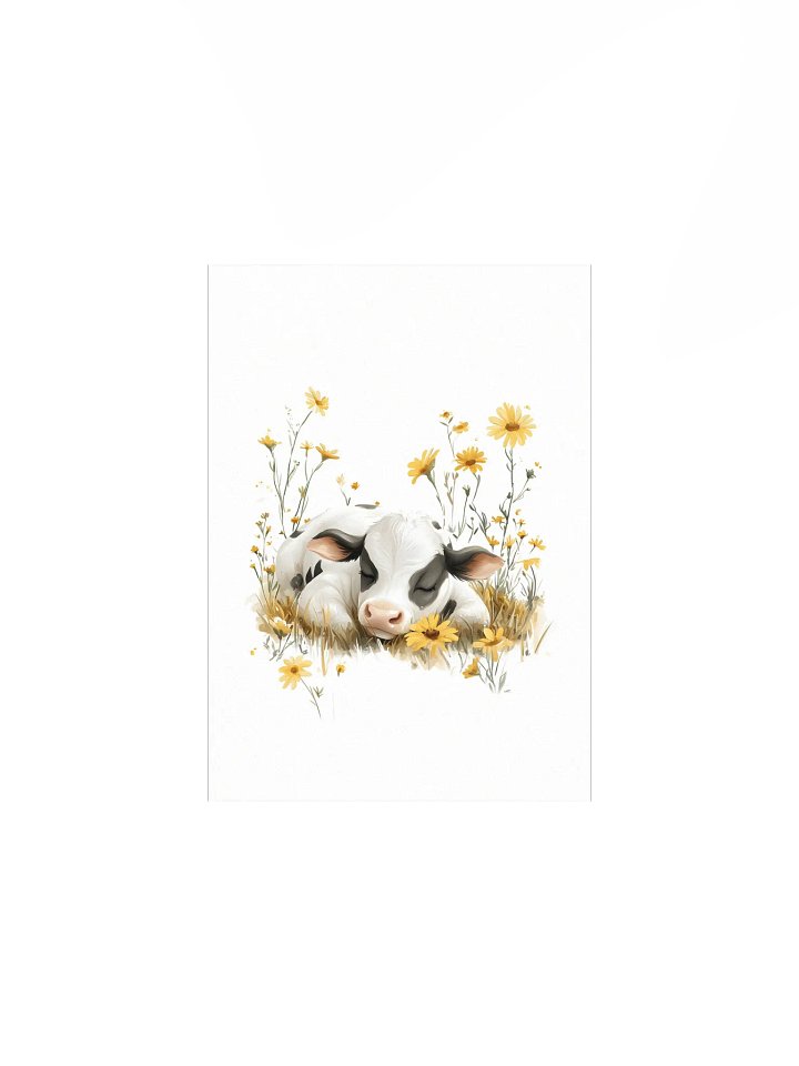 Holstein Cow Yellow Wildflower Nursery Print product image (2)