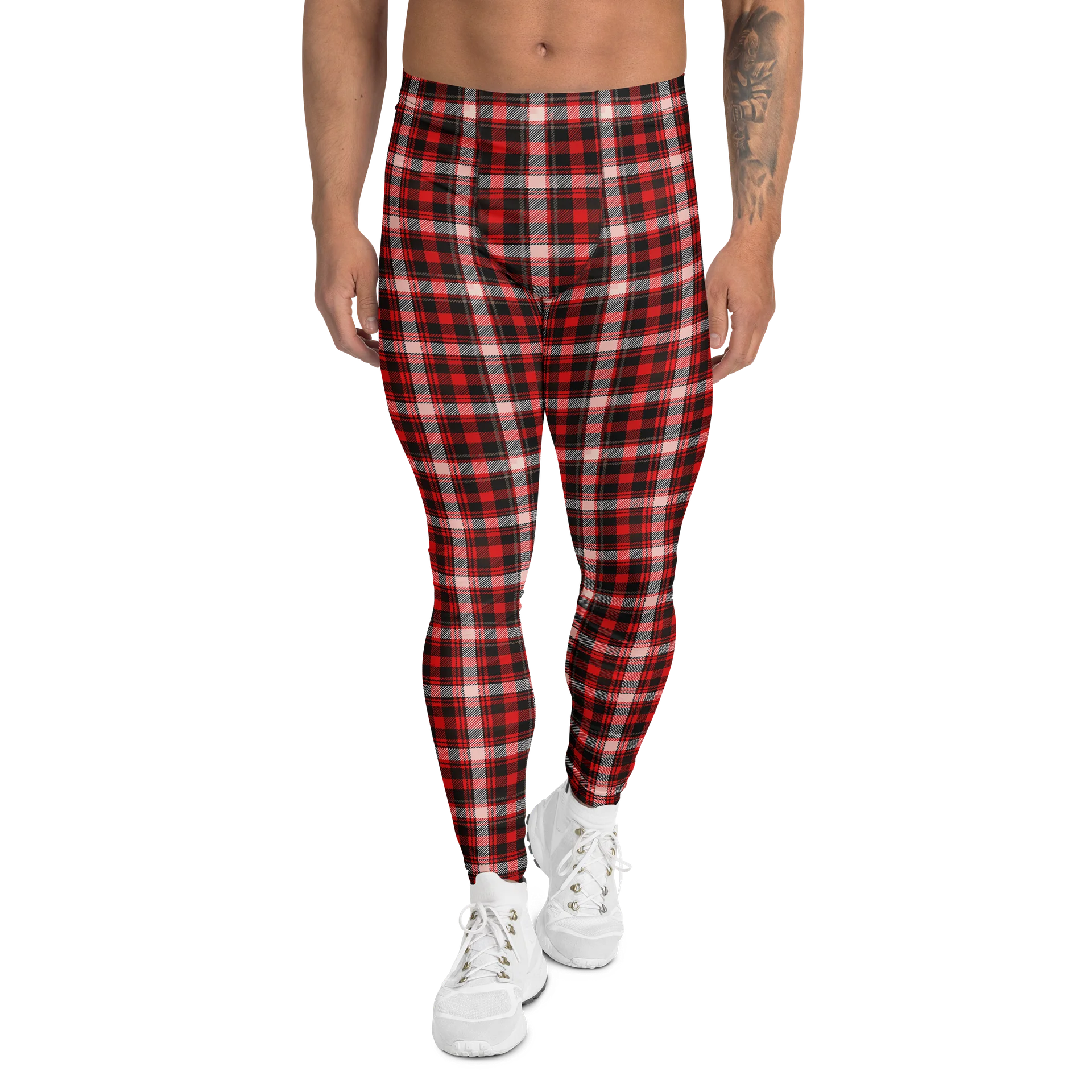 Comfortable Men's Leggings Buffalo Plaid Tartan product image (1)