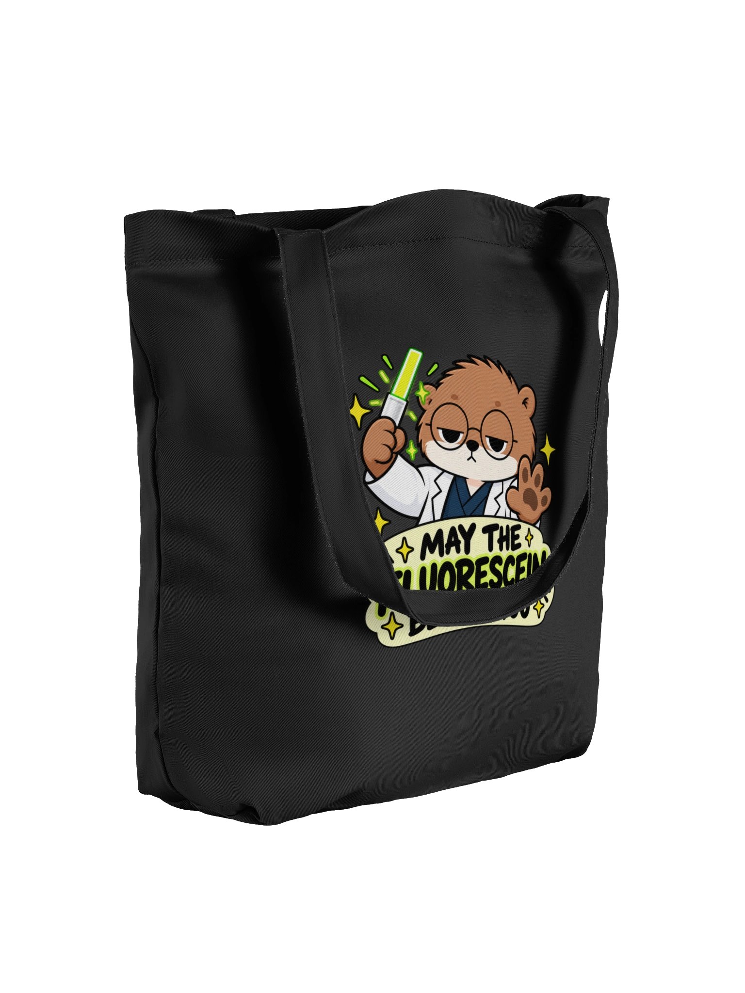 Sleepy Optometrist May the Fluorescein Be With You Black Tote product image (7)
