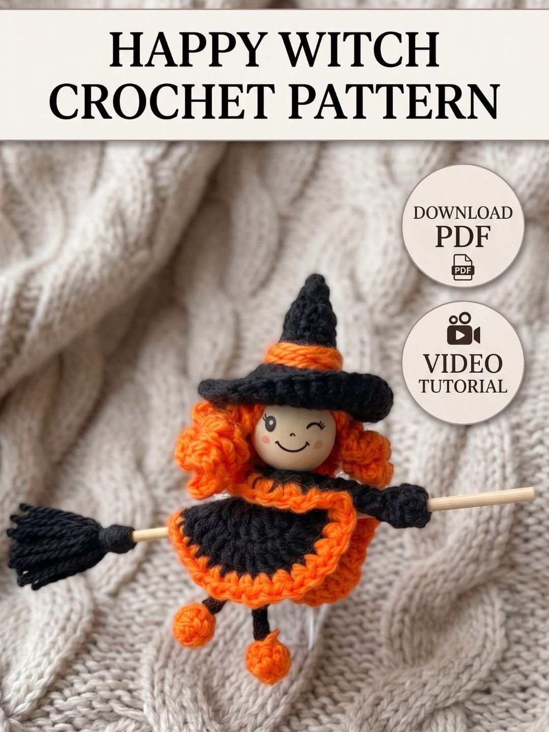 Halloween Witch Crochet Pattern PDF | Amigurumi + Video Tutorial product image (4)