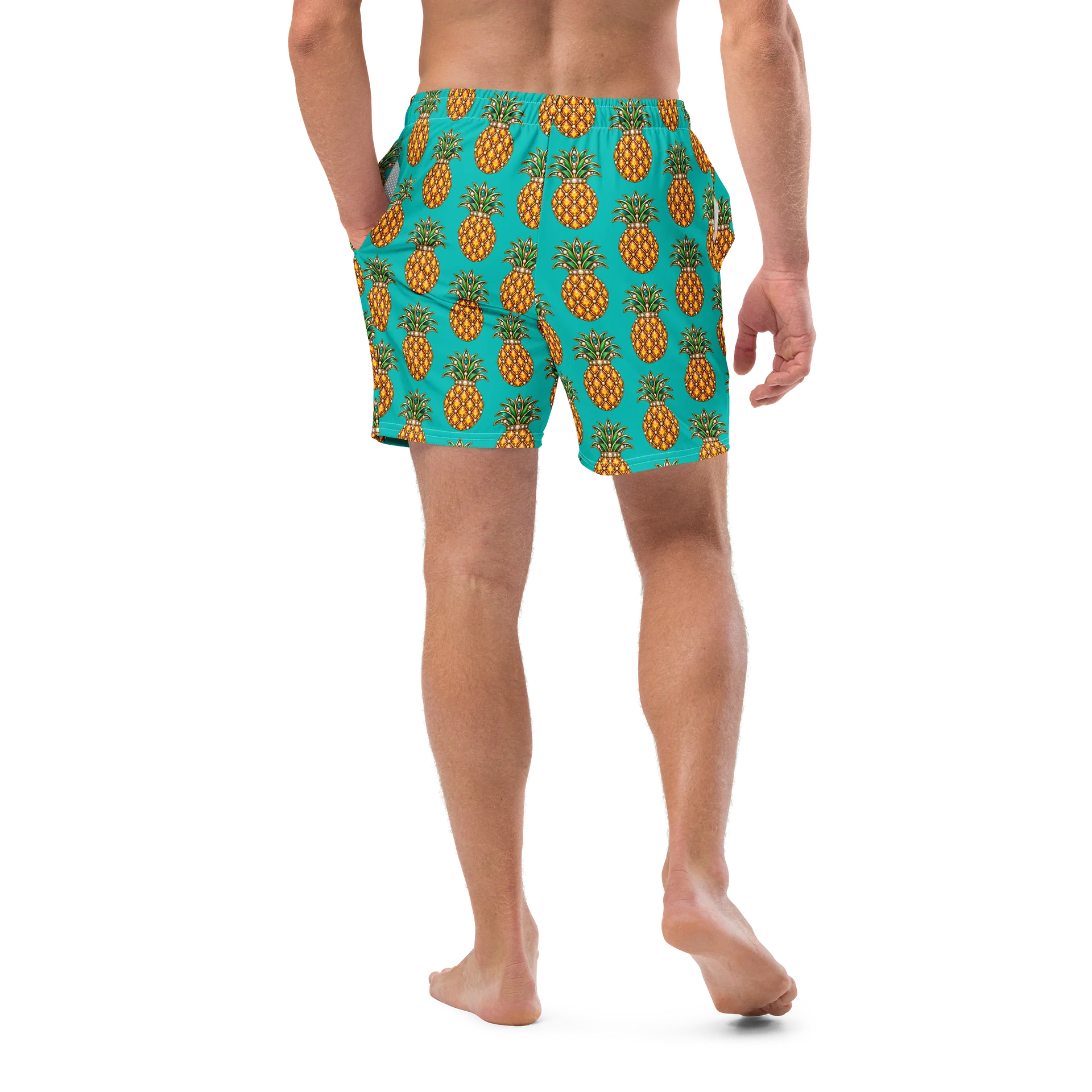 Tropical Jeweled Pineapple All-Over Print Swim Trunks product image (10)