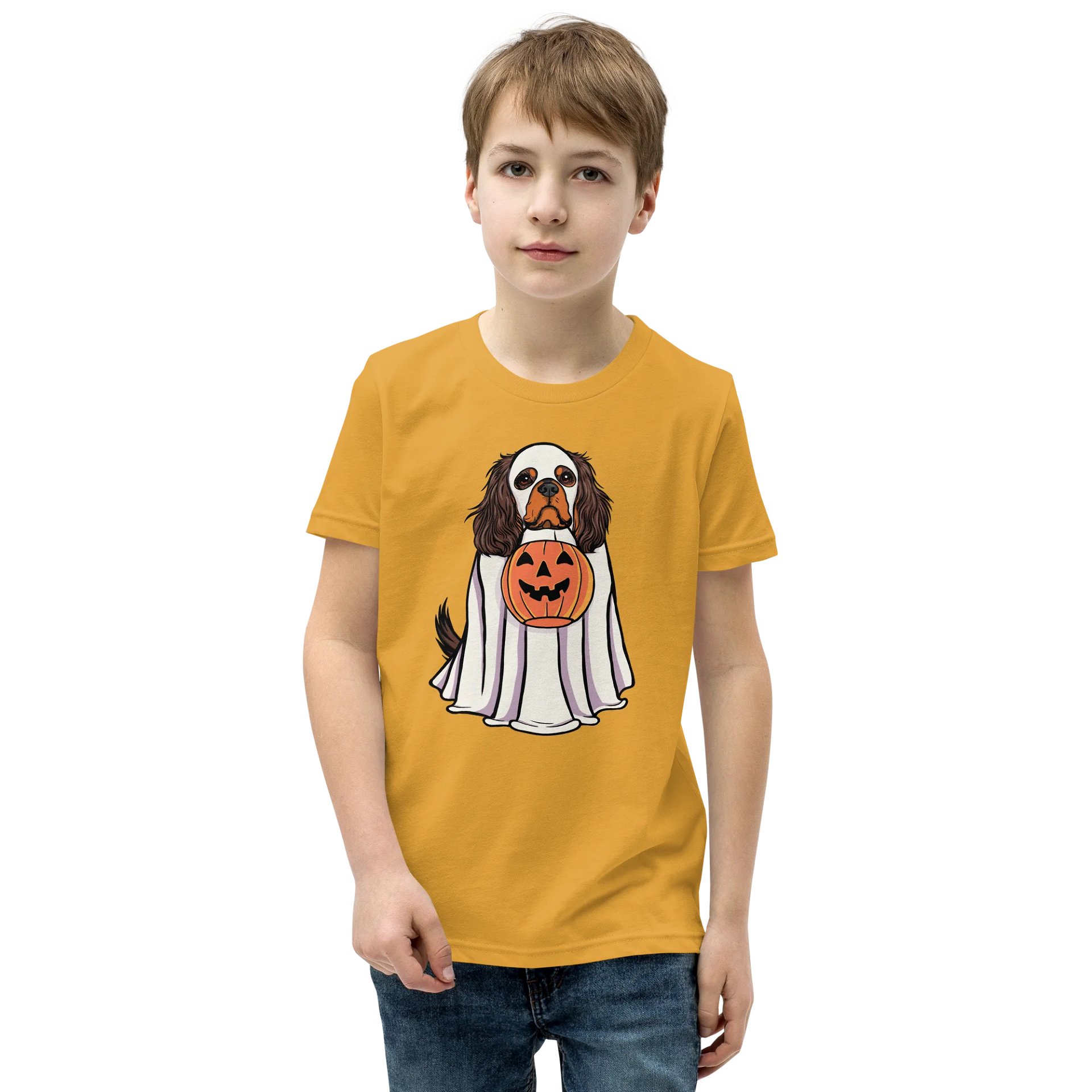 Halloween Cavalier King Charles Spaniel(Chocolate) Youth T-Shirt product image (1)