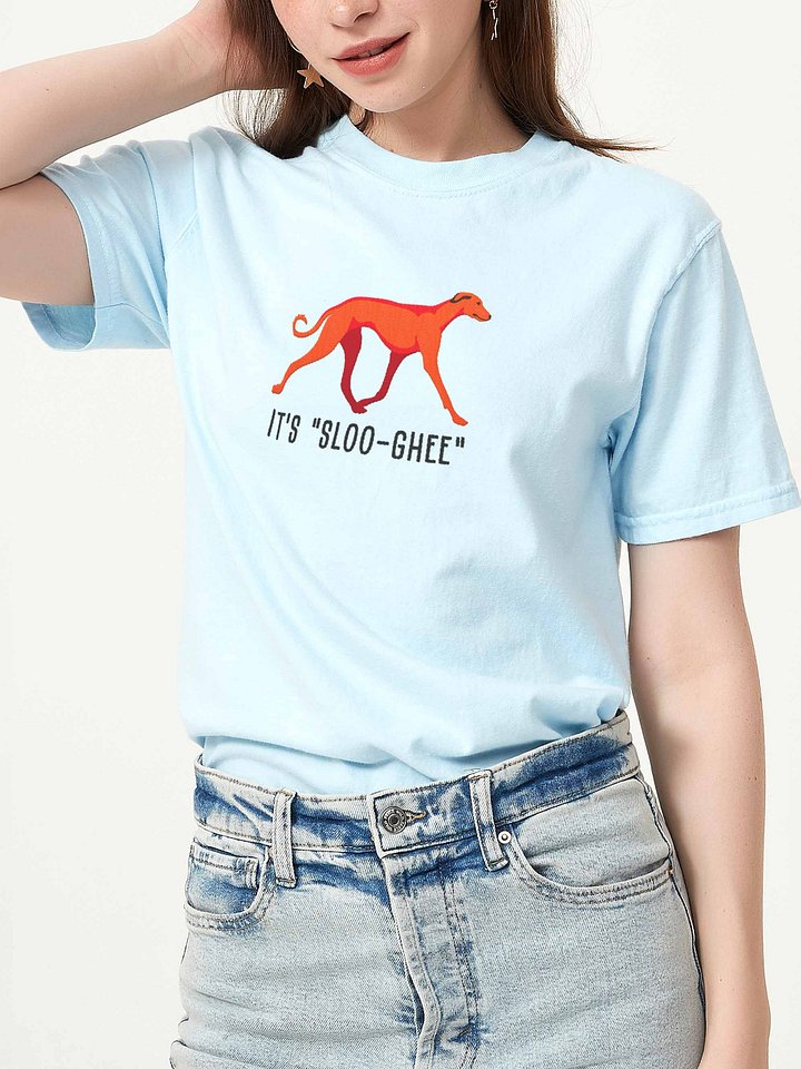 It's Sloo-Gee T-Shirt(Embroidered) of a Sloughi(Red) product image (2)