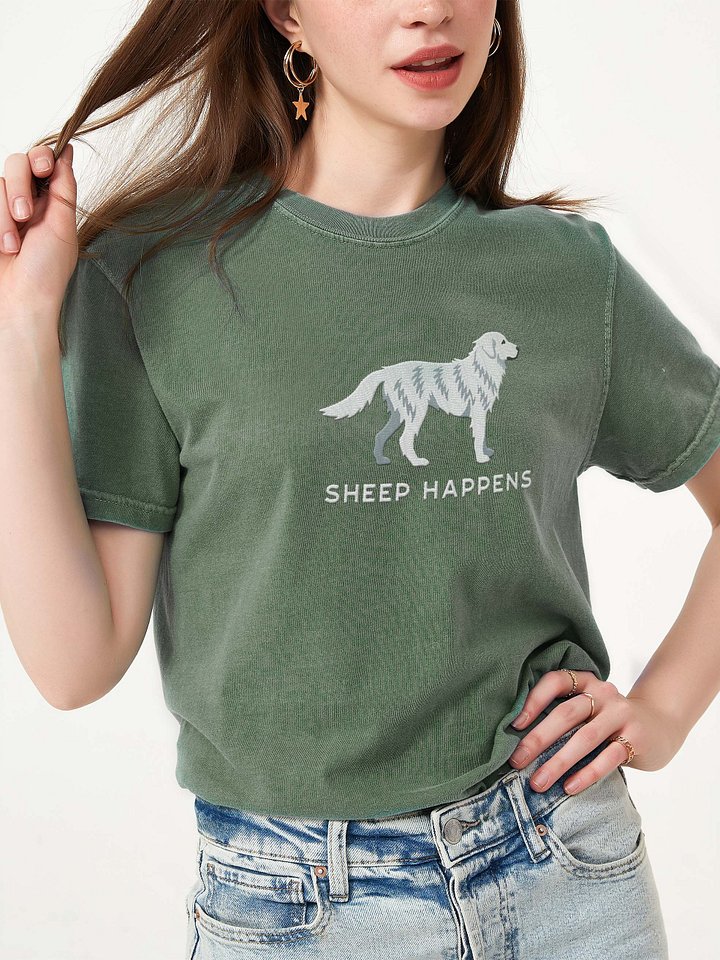 Sheep Happens T-Shirt (Embroidered) of a Maremma Sheepdog product image (1)
