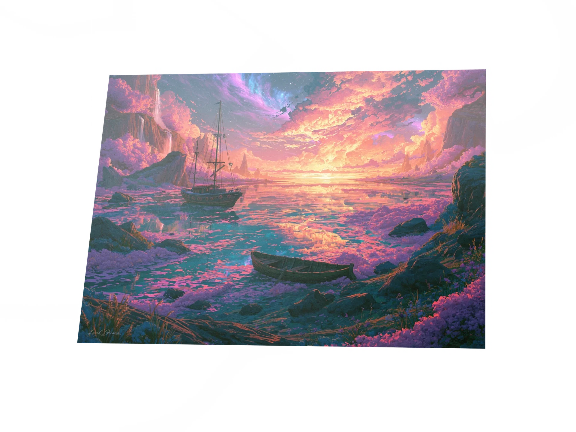Fantasy Seascape Art Print — The Rose-Gold Astral Sea product image (3)