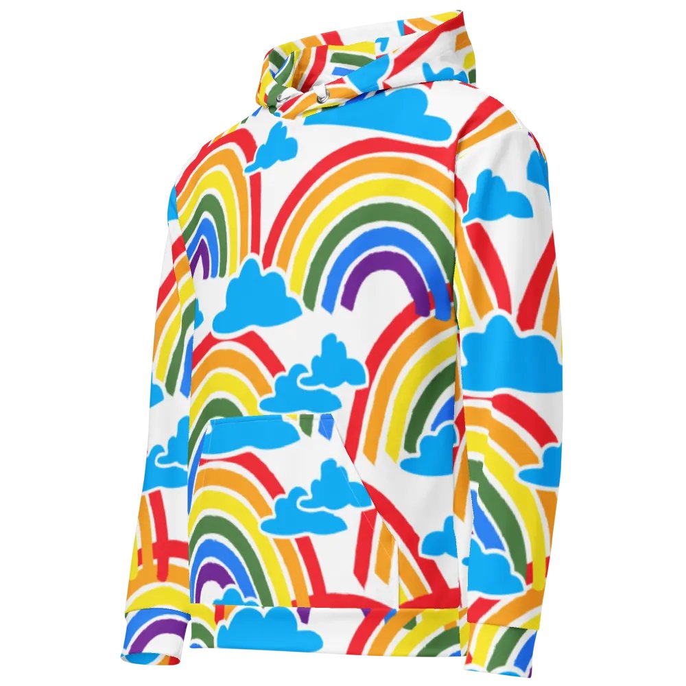 Whimsical Rainbow Clouds Unisex Hoodie product image (2)