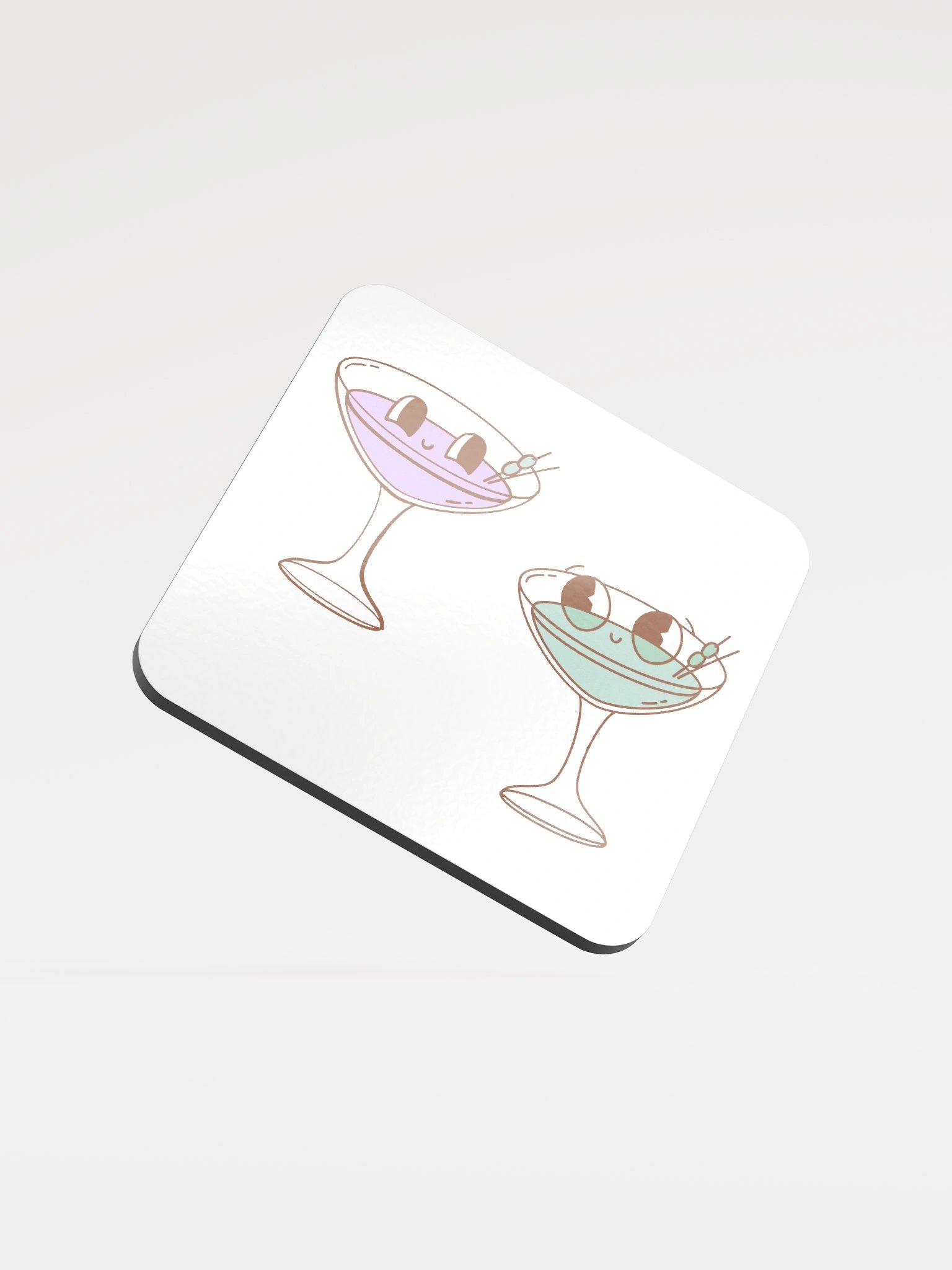 Cheerful Cocktail Coasters Set | Retro 70s Whimsical Drink Accessories product image (1)