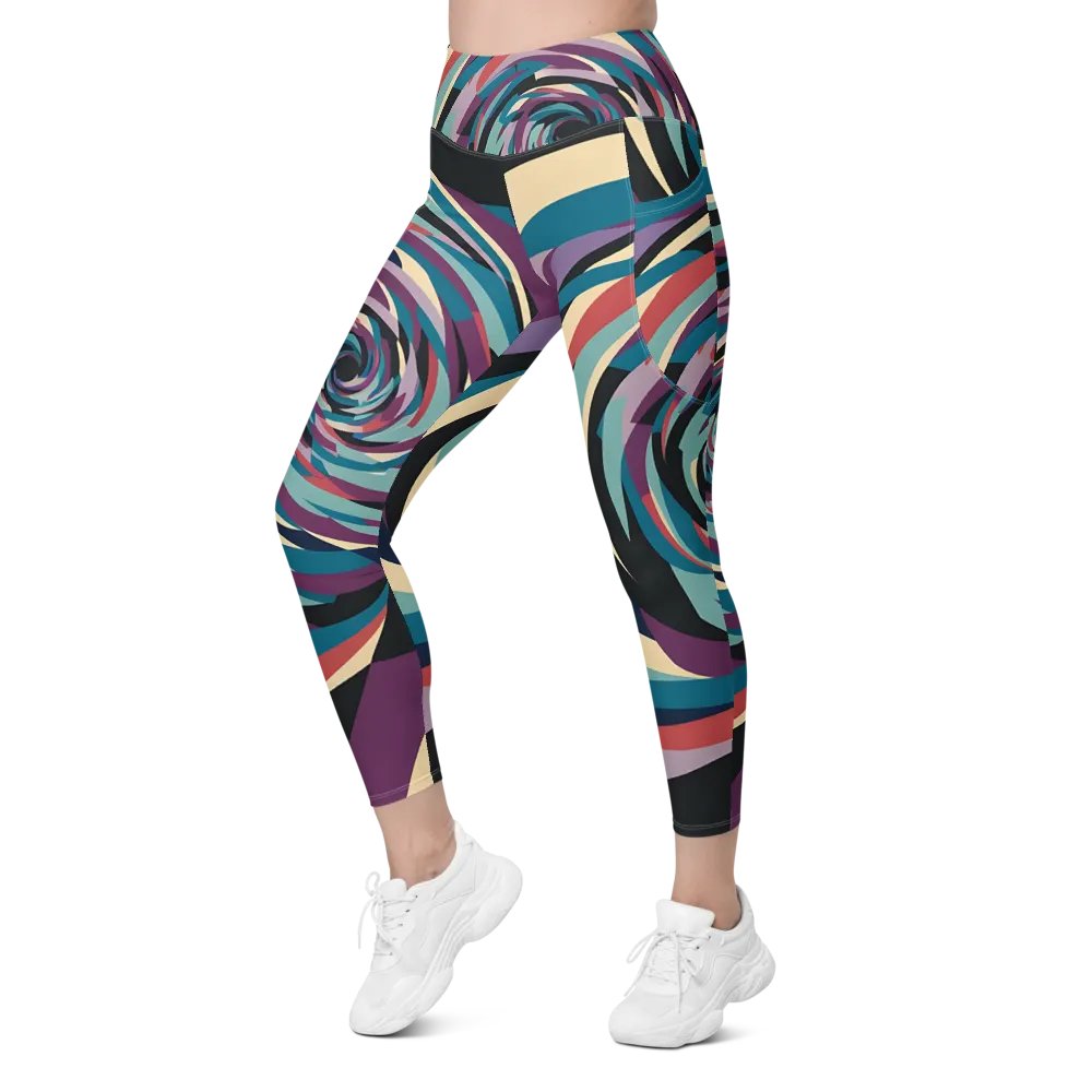 Abstract Lithographic Pattern Design Leggings with pockets - V5 product image (11)