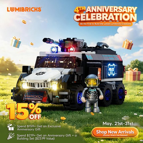 Celebrate with the Lumibricks Anniversary Sale from May 21–31 and save BIG across the store!

🧱 Storewide Savings — Up to 40%...