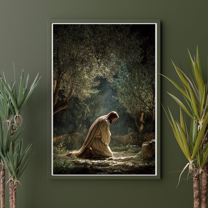 Jesus Praying in the Garden of Gethsemane Wall Art Set | Printable Christian Art Bundle product image (1)
