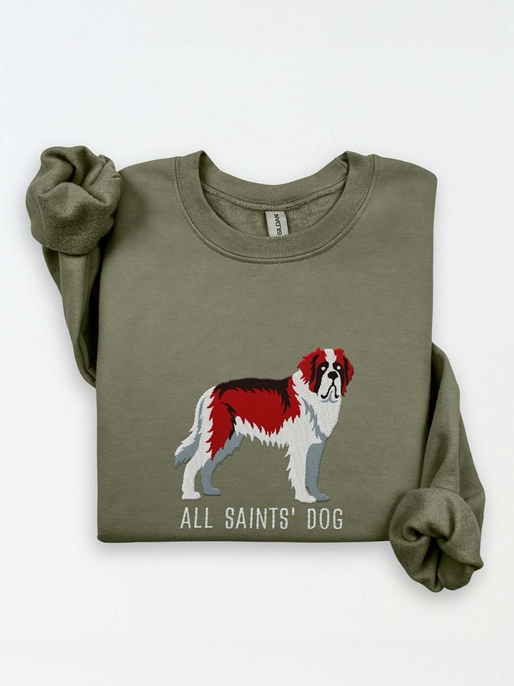 All Saints' Dog Sweatshirt (Embroidered) of a Saint Bernard(Mahogany & White) product image (1)