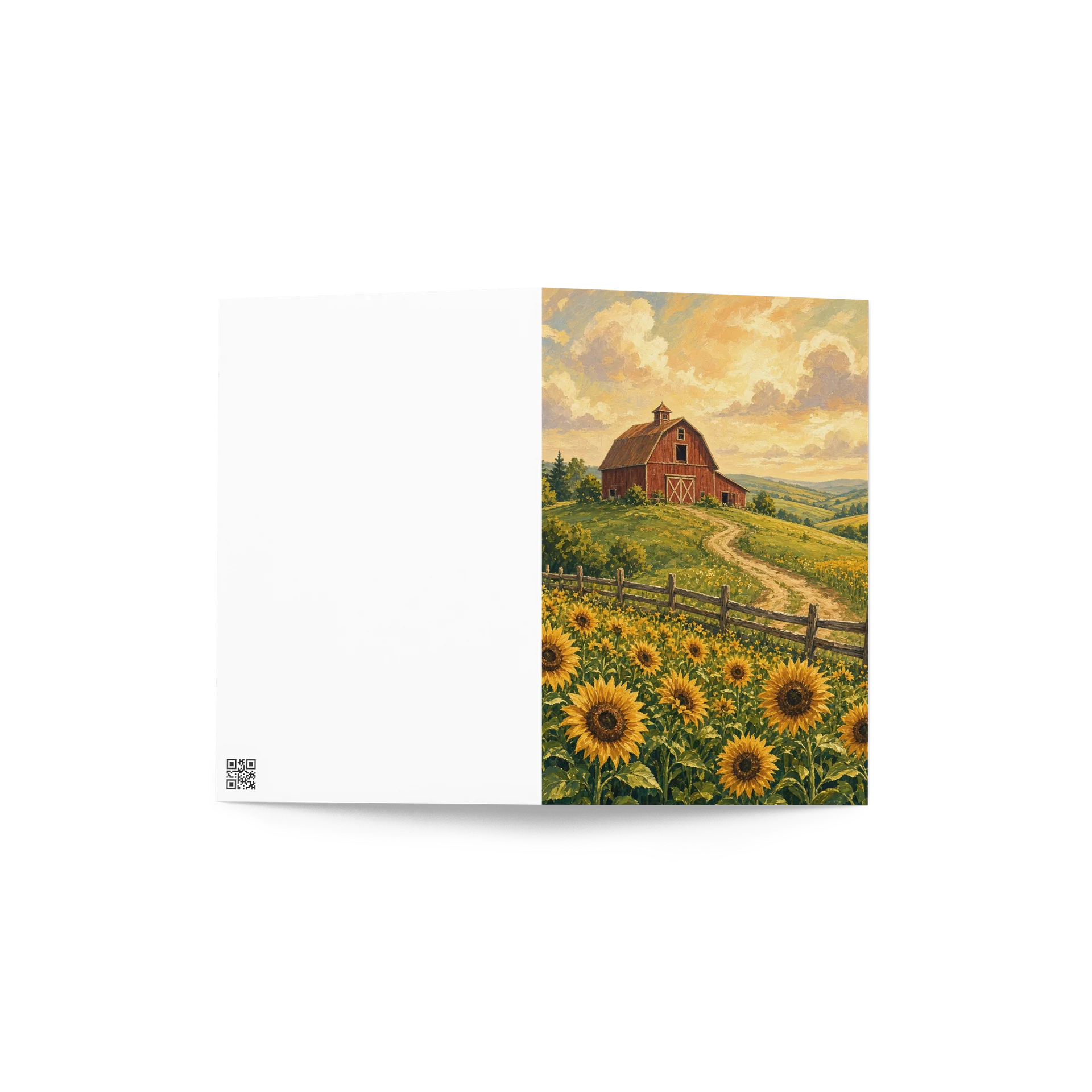 Red Barn & Sunflower Field Greeting Card product image (4)