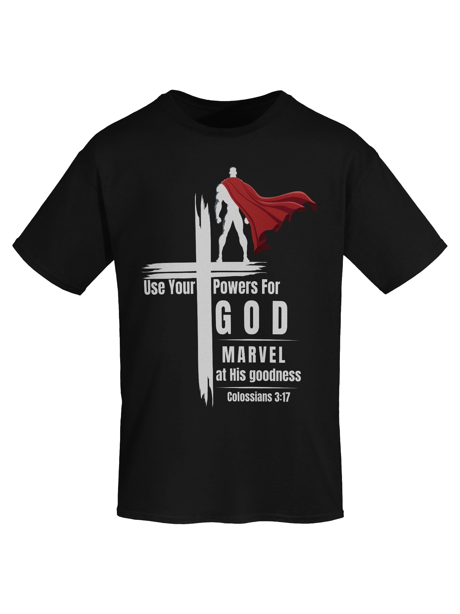 Use your powers for God - Marvel at His Goodness Christian Superhero T-Shirt product image (2)