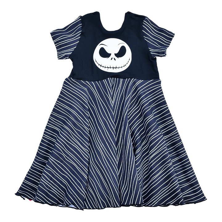 Skeleton Face Twirl Dress Short Sleeve product image (1)