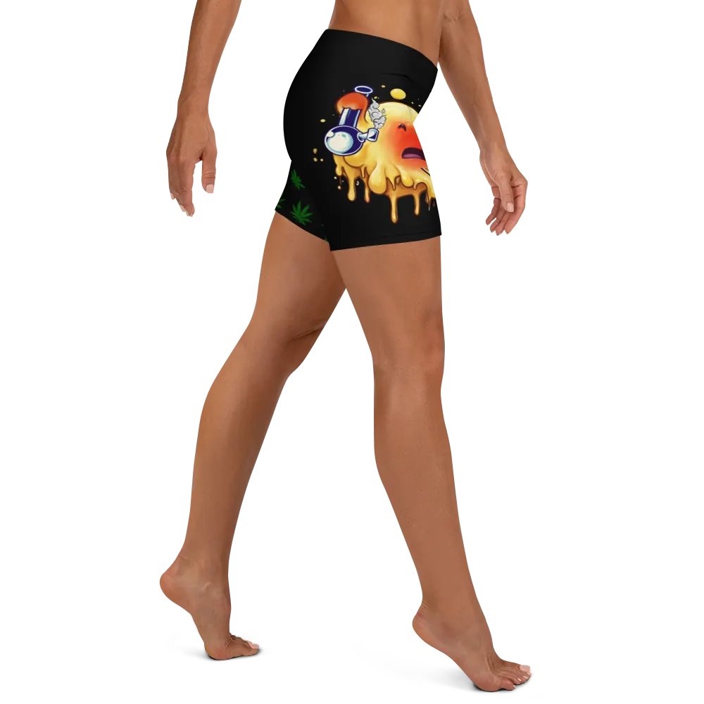 Globert Bong/Leaf Pattern Spandex Women's Shorts product image (4)