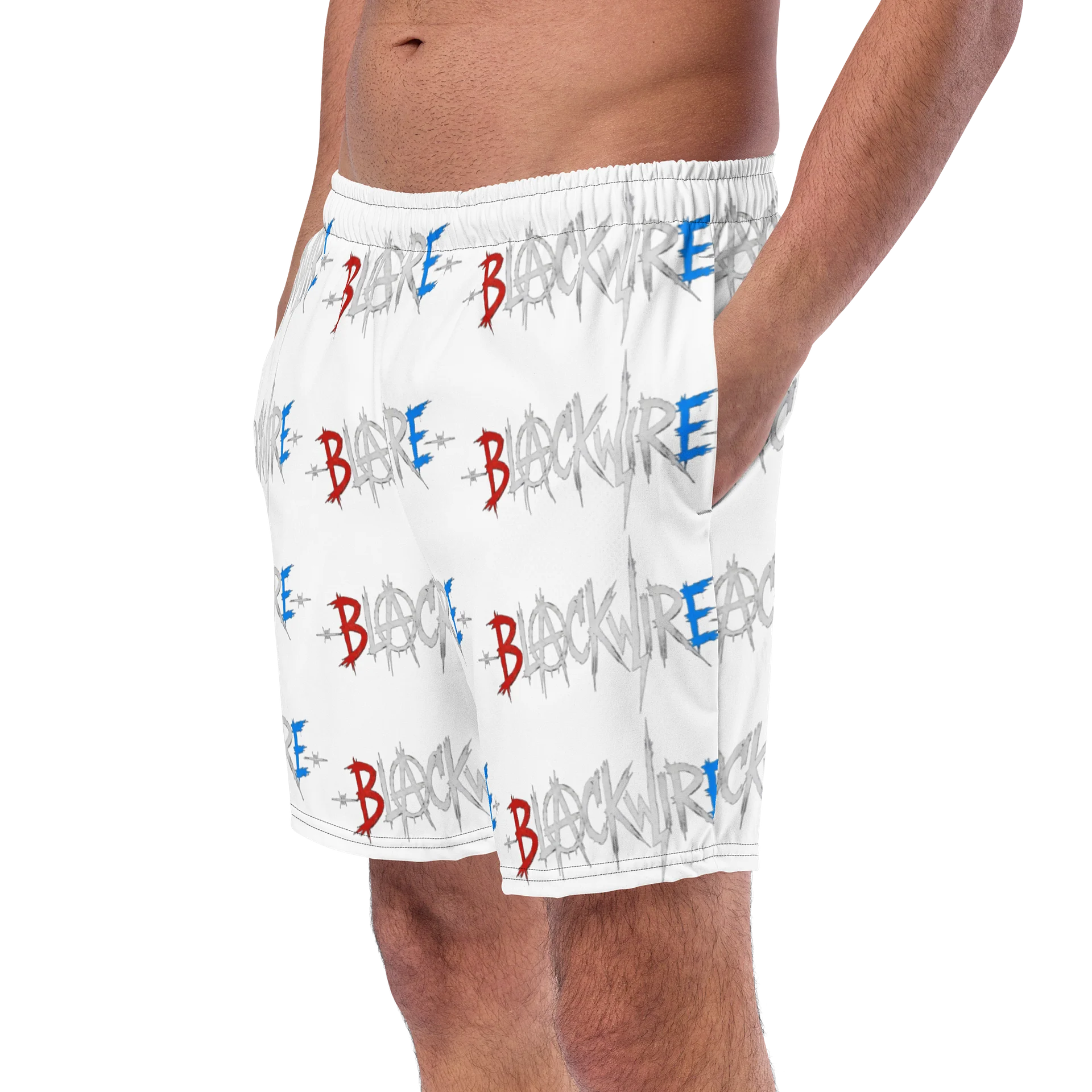 BlackWire Scribble Grid Swim Trunks product image (2)