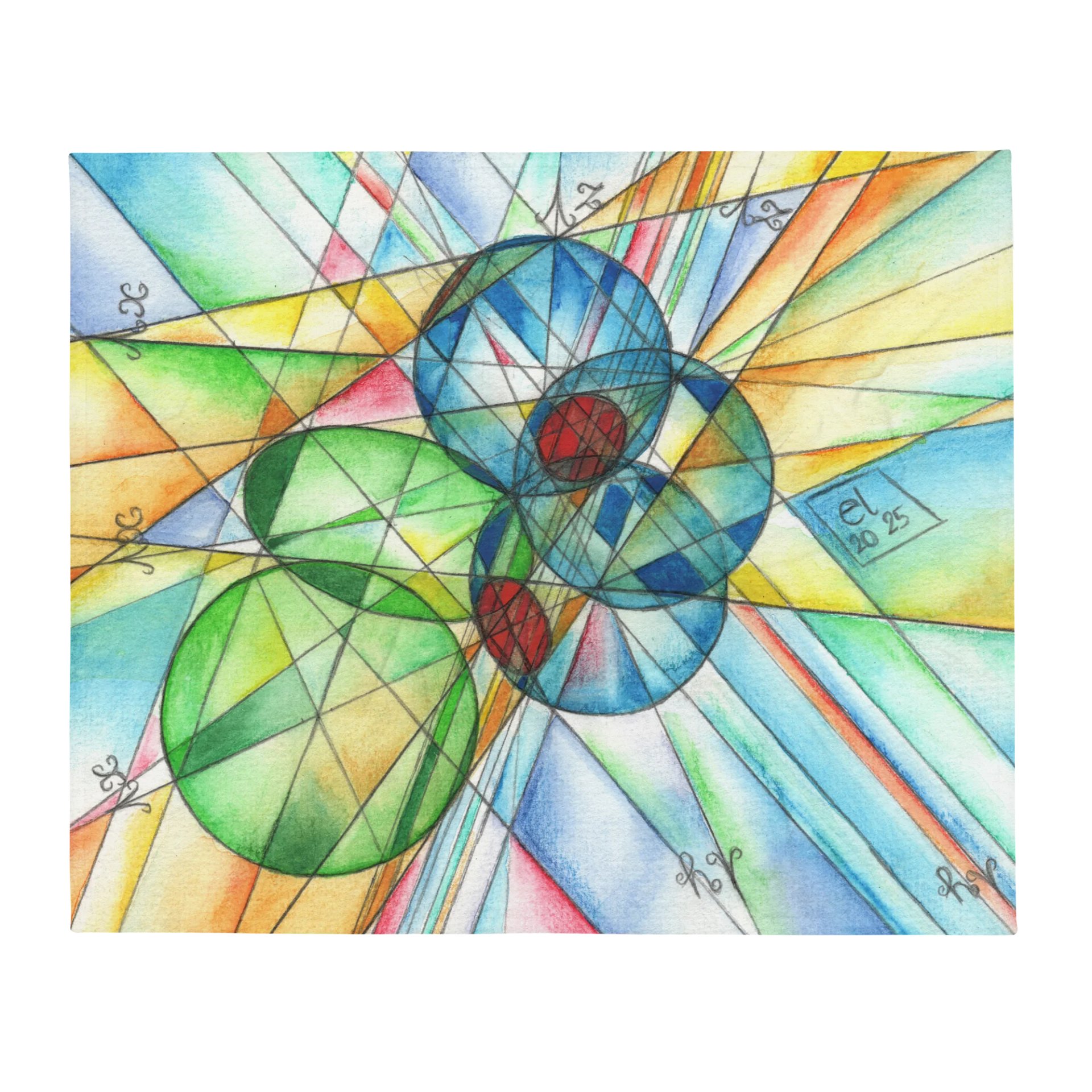 Circles to Circles #2 - Stereographic Projection Mathematical Art Blanket product image (1)