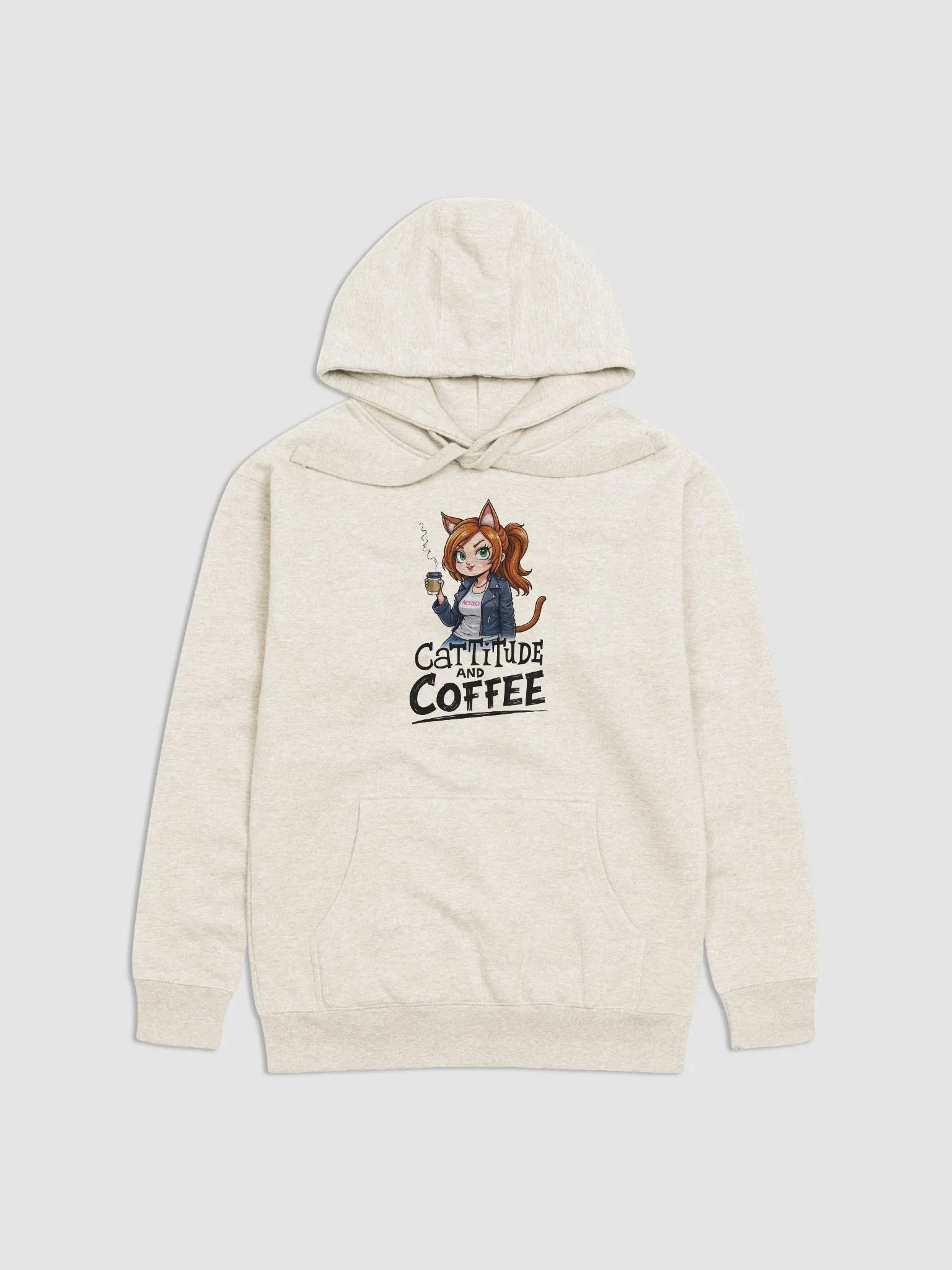 Cat-Titude and Coffee Premium Hoodie product image (7)