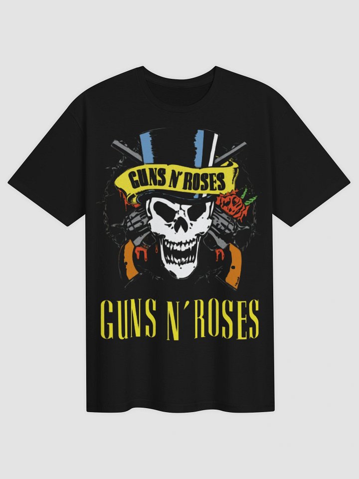 Guns N' Roses Skull Top Hat T-Shirt | Use Your Illusion Crossed Guns Graphic Tee | 90s Classic Hard Rock Band Shirt product image (2)