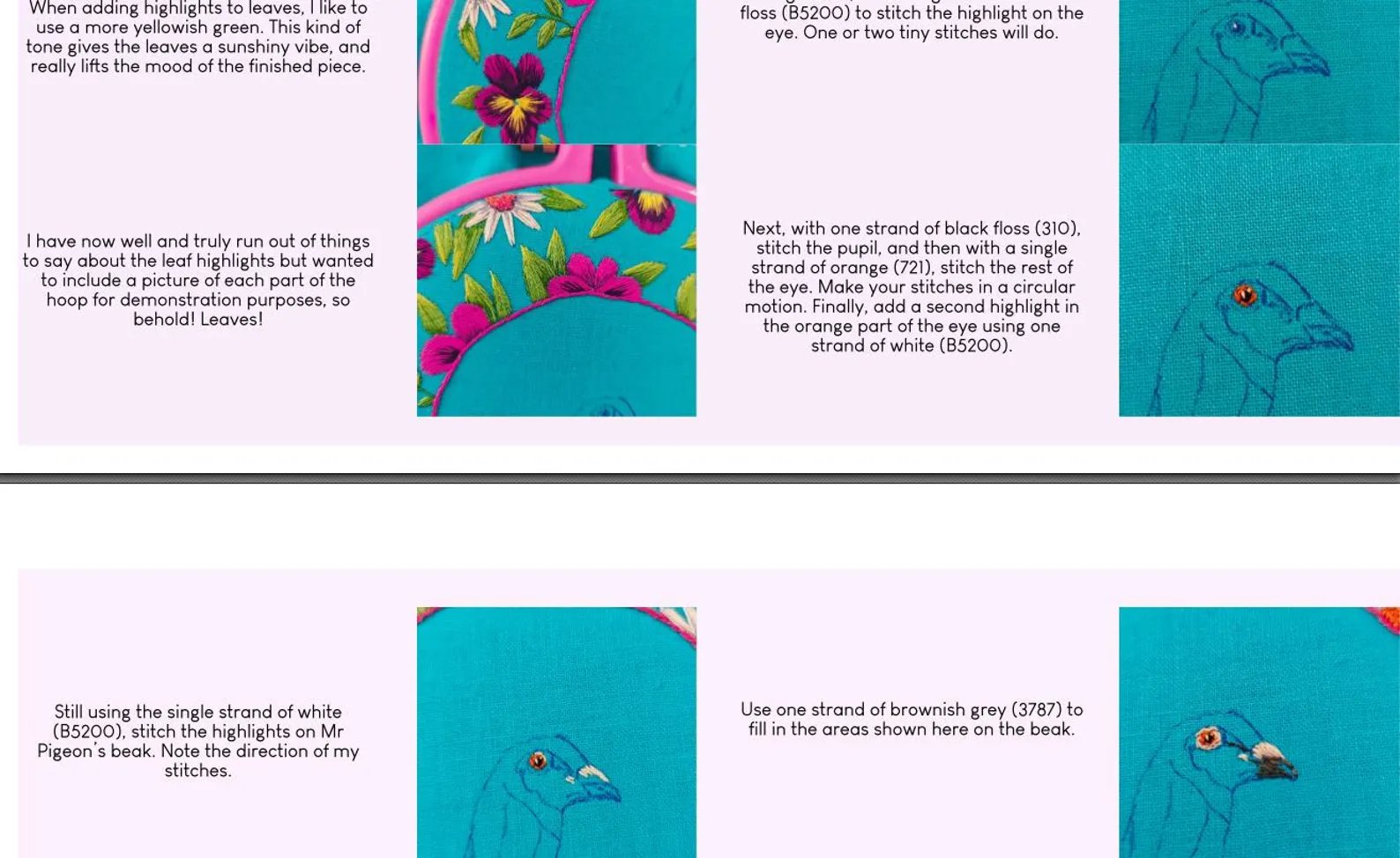 Digital Bird Embroidery Pattern Bundle: Pigeon & Budgie PDF Guides for Beginners product image (5)