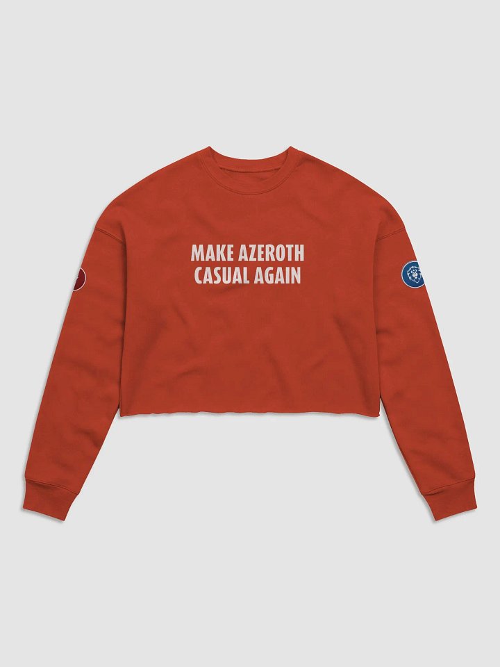 Make Azeroth Casual Again Long Sleeve Fleece Woman's Crop product image (3)