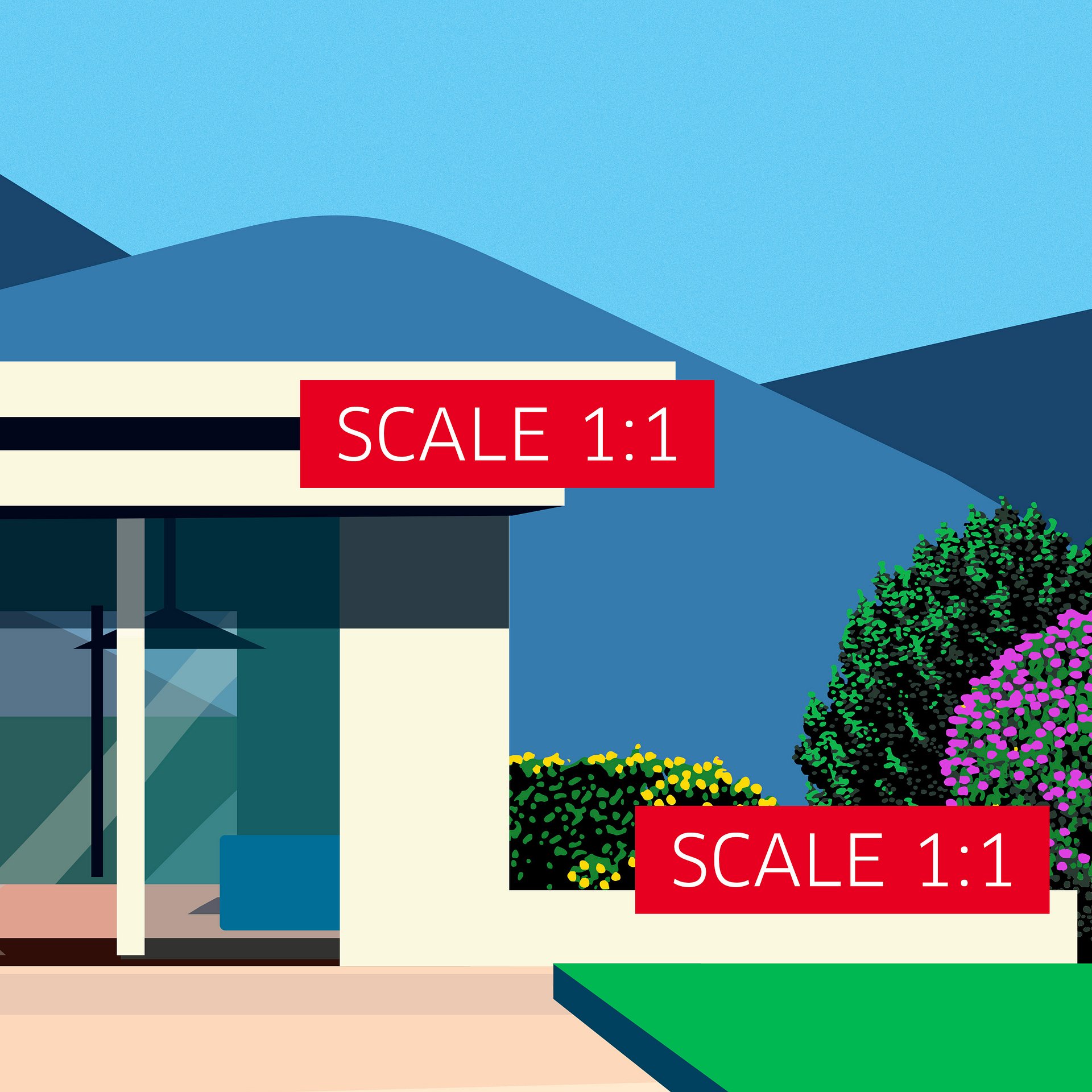 Florida, USA. Villa with pool — City Pop art, retrowave/vaporwave poster, 80s aesthetic poster, Hiroshi Nagai inspired, minimalist poster product image (4)