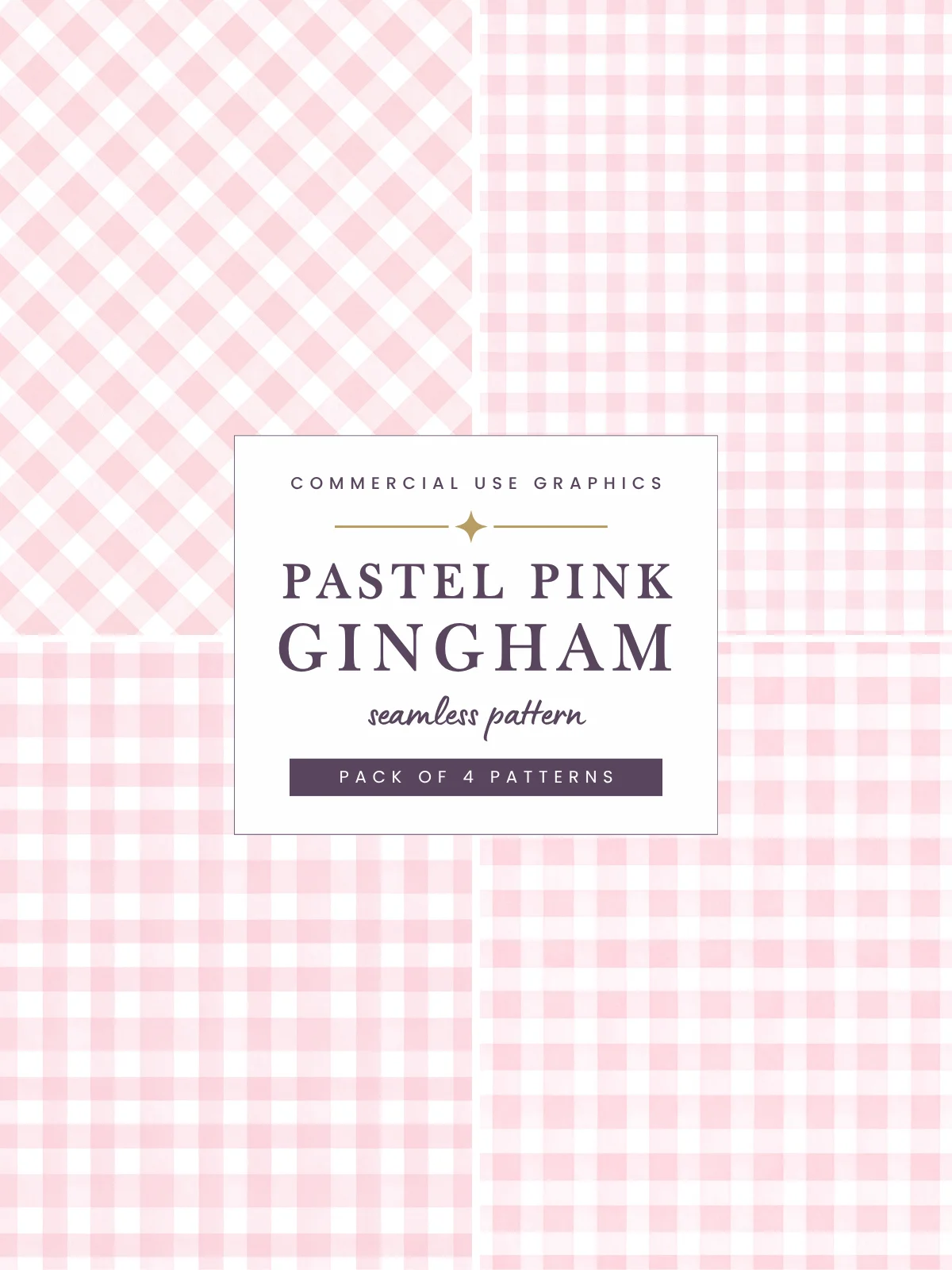 Watercolor Gingham Pattern Pack Pastel Pink Digital Paper For Baby Shower Commercial Use Digital Download product image (1)