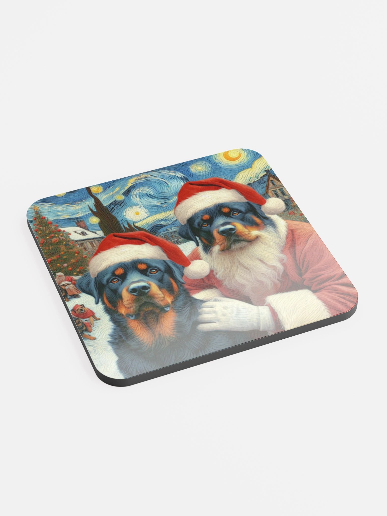 Santa Rottweilers Cork Coaster Set product image (2)