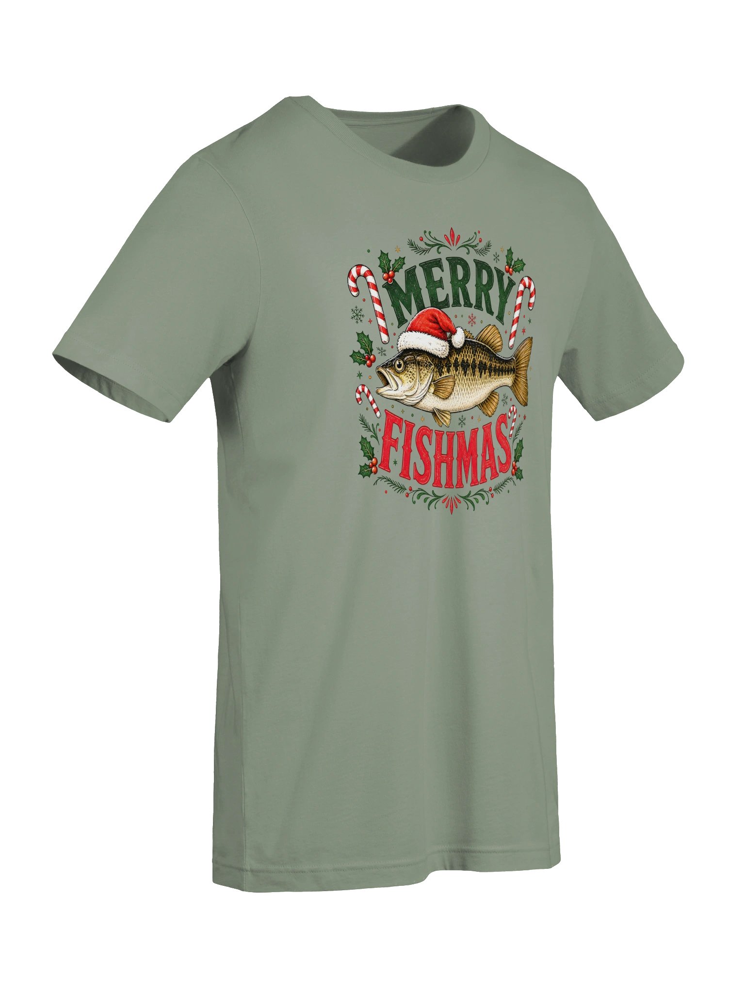 Merry Fishmas Christmas Fishing T-Shirt | Funny Fisherman Holiday Tee product image (51)