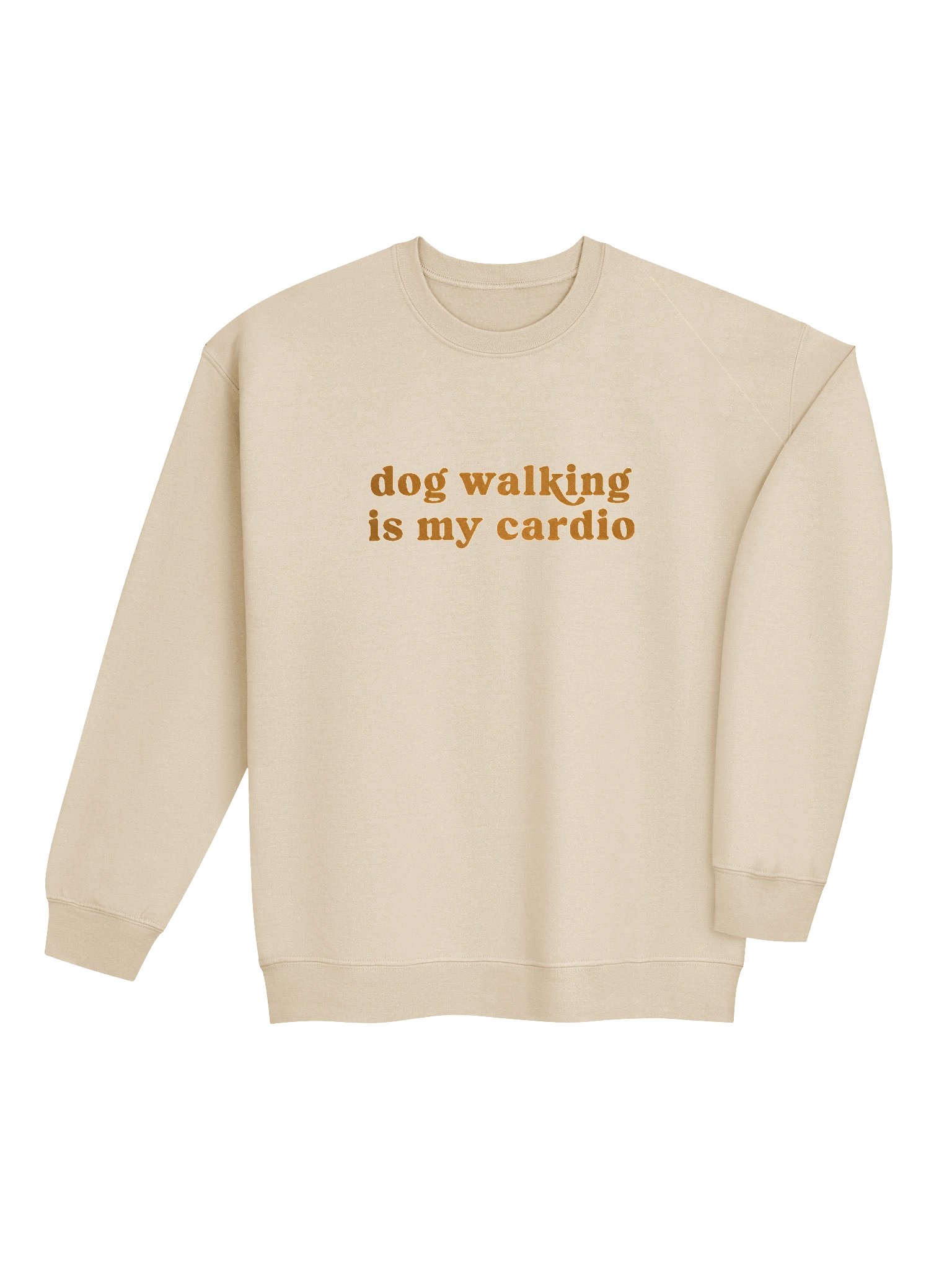 Dog Walking Is My Cardio Sweatshirt(Embroidered) Low Contrast Design for Dog Lovers product image (7)