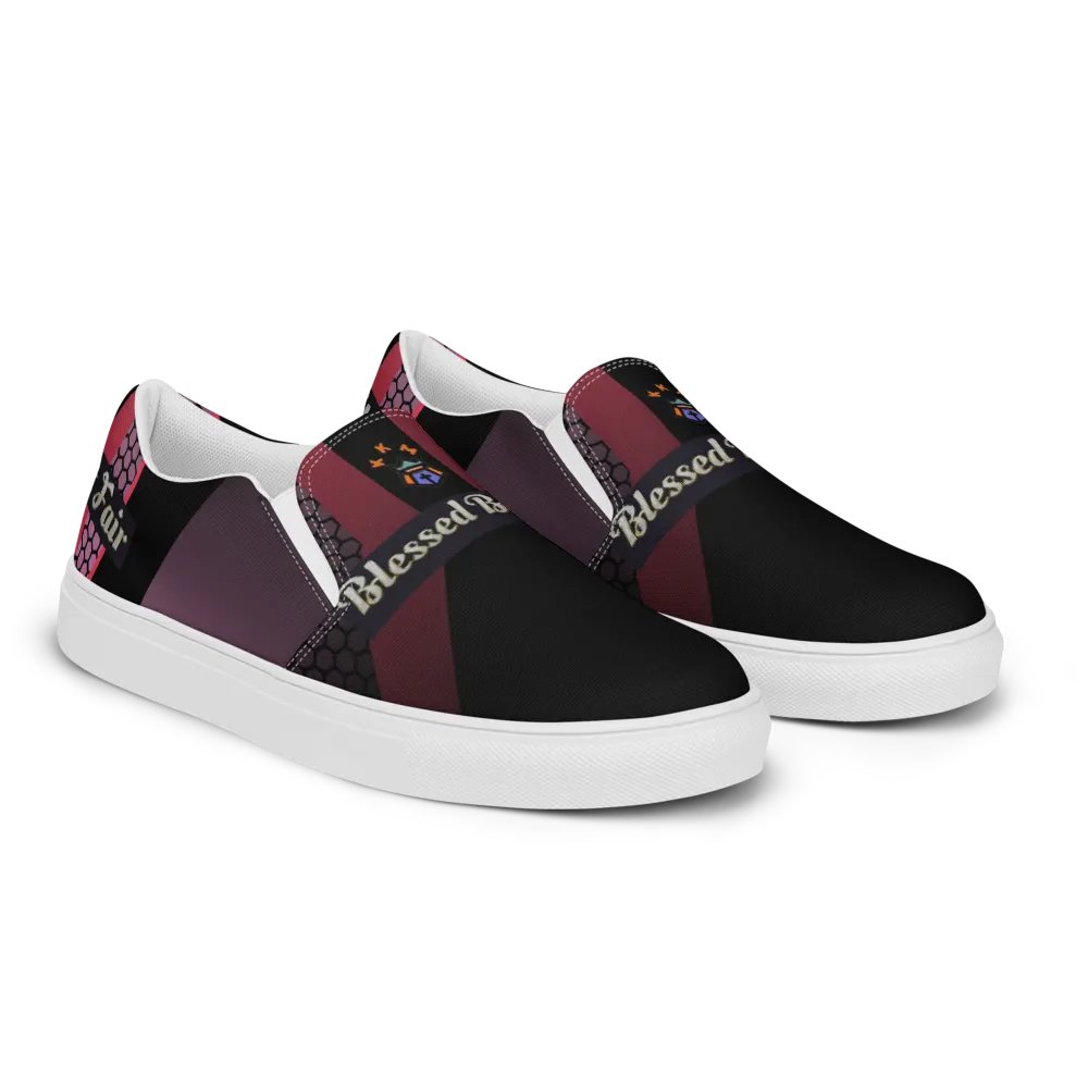BBG Diamond Cross Black and Purple Men's Slip Ons product image (9)