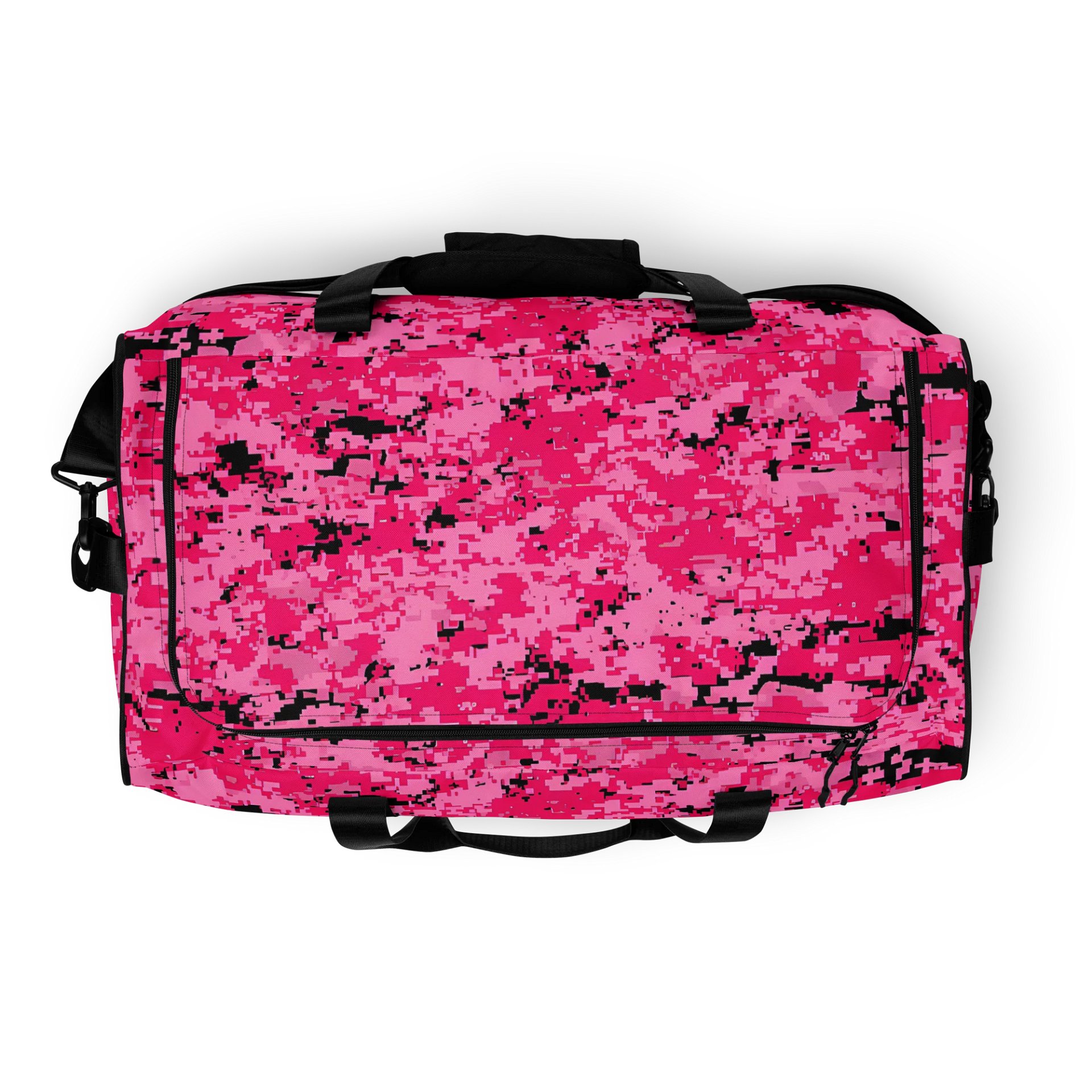 Pixelated Pink Camo All-Over Duffle Bag product image (8)