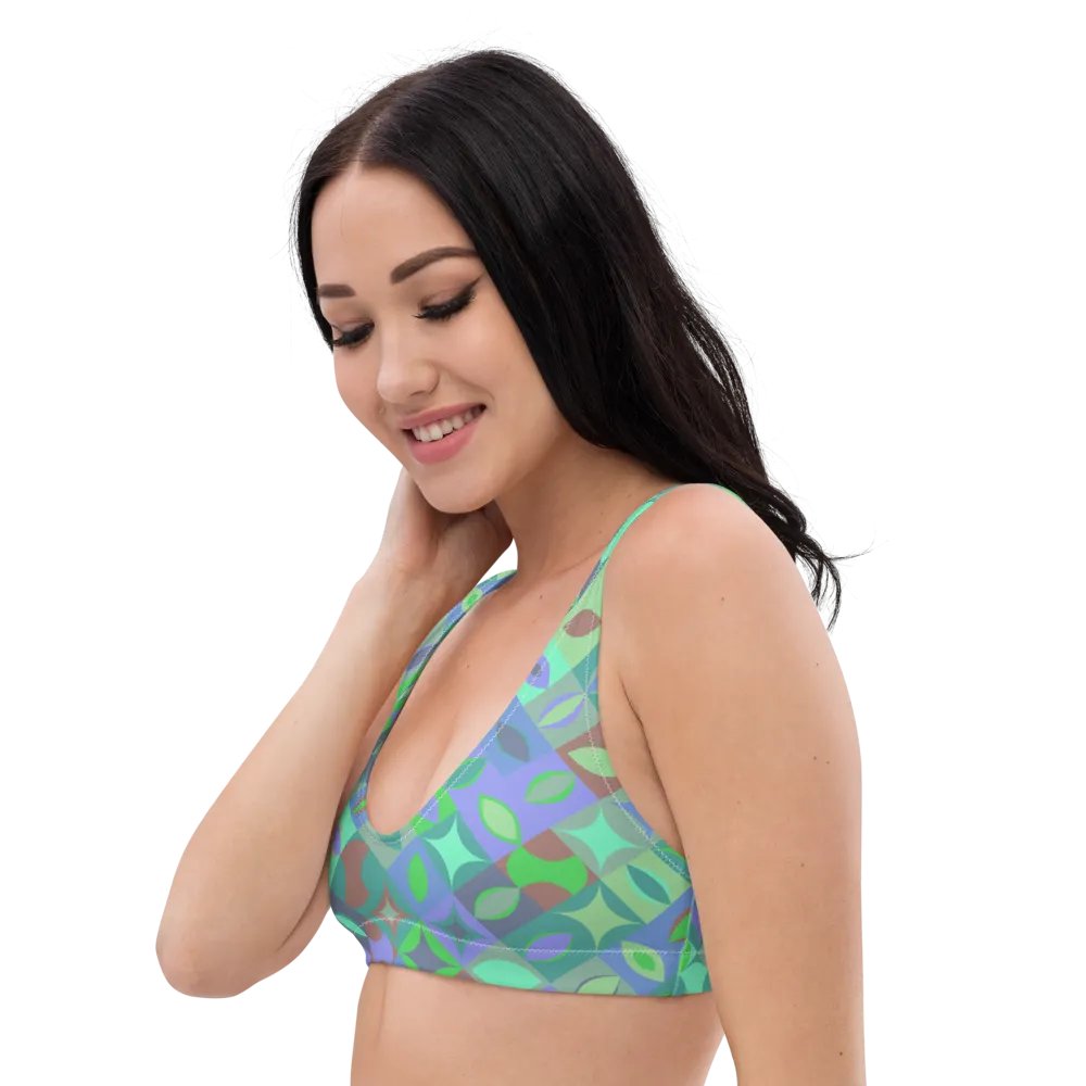 Colorful Vector Patterns Design Padded Bikini Top - v12 product image (5)
