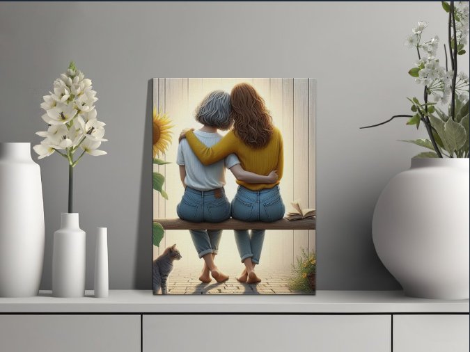 Mother and Daughter Heartwarming Moment of Connection Poster product image (1)