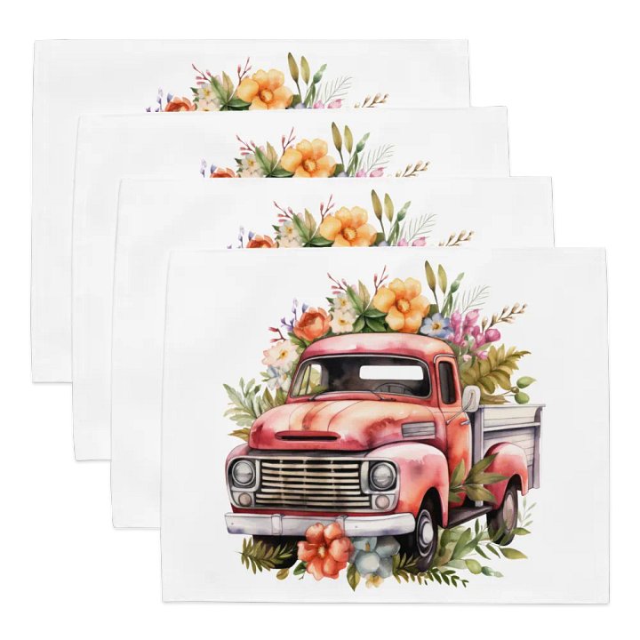 Vintage Pickup Truck Floral Placemat Set product image (1)
