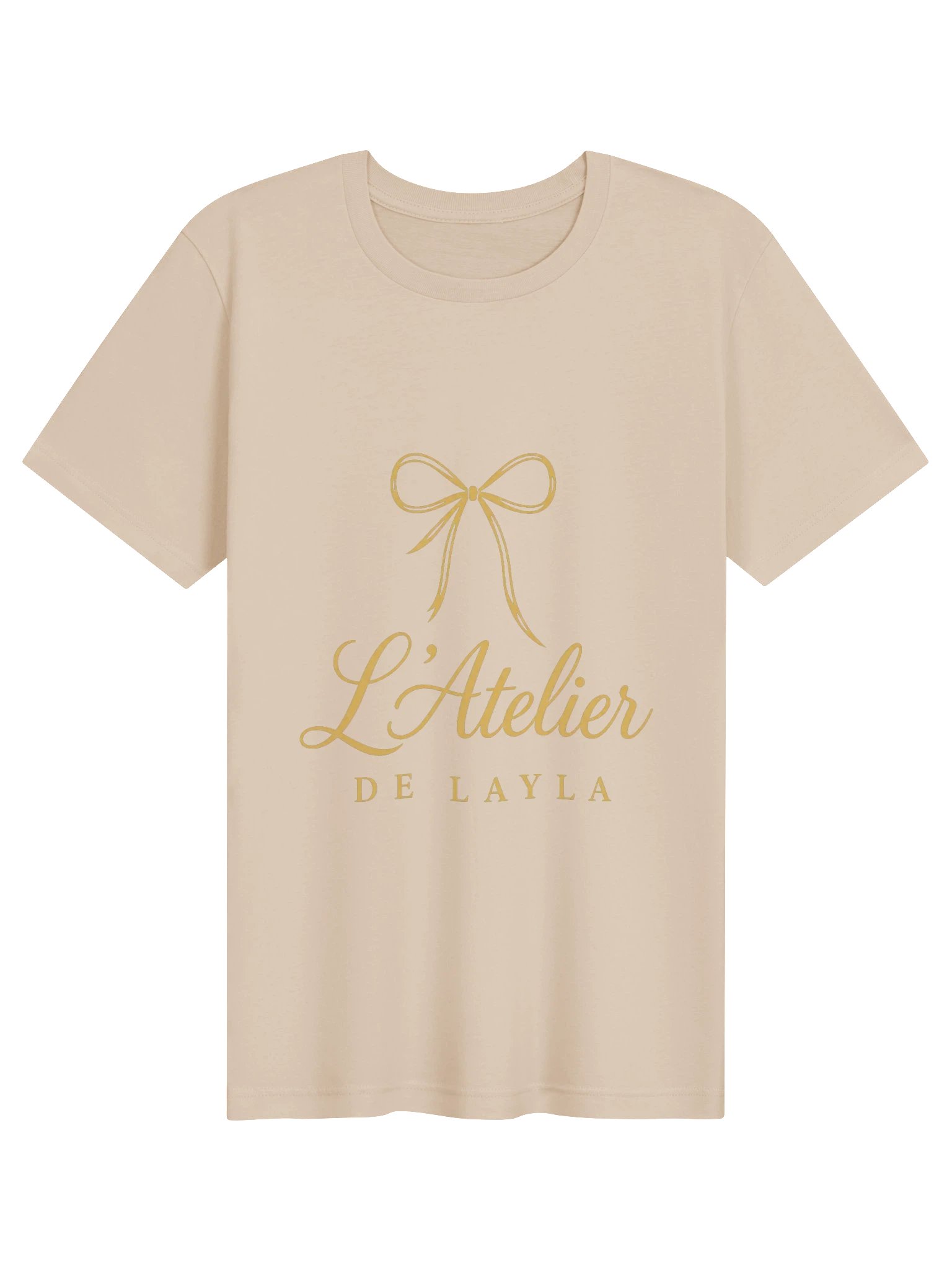 L’Atelier de Layla Bow T-Shirt, Gold Lettering product image (15)